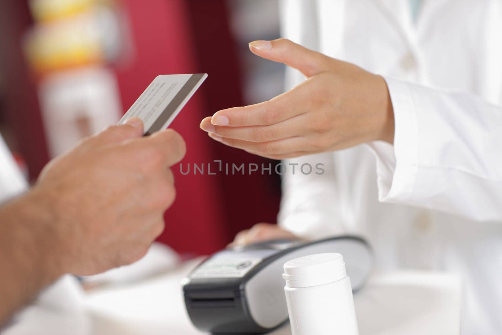 Buying with Credit Card in the Pharmacy.