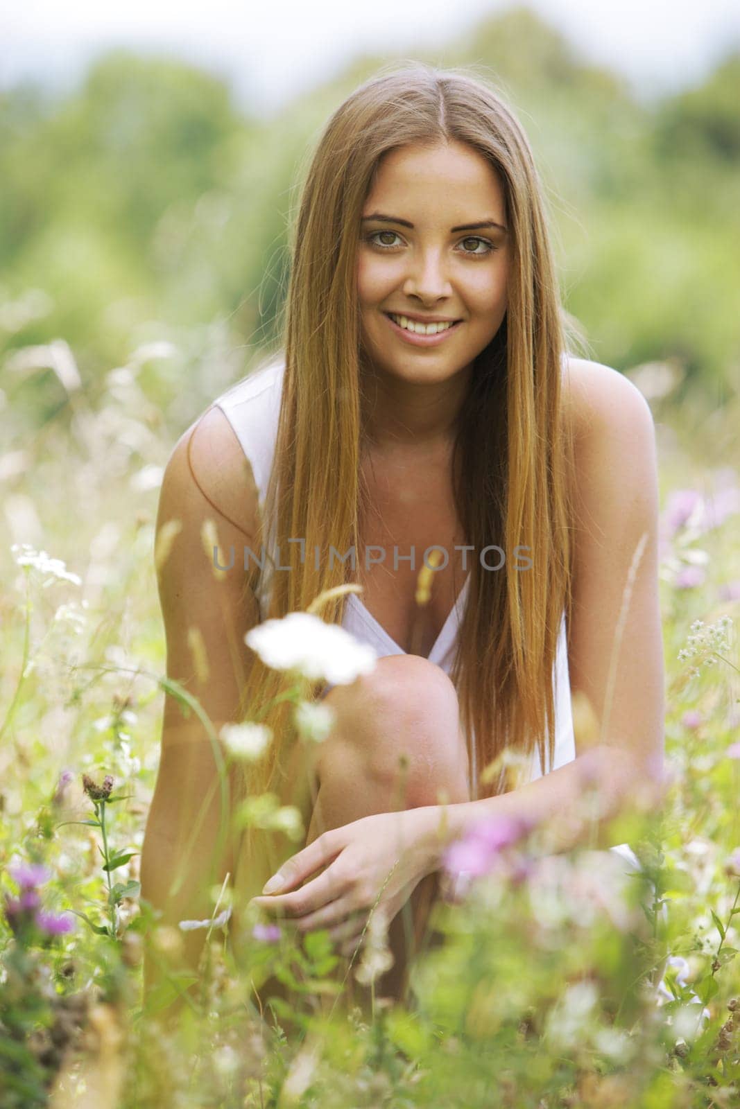 Beautiful Smiling Woman Outdoors