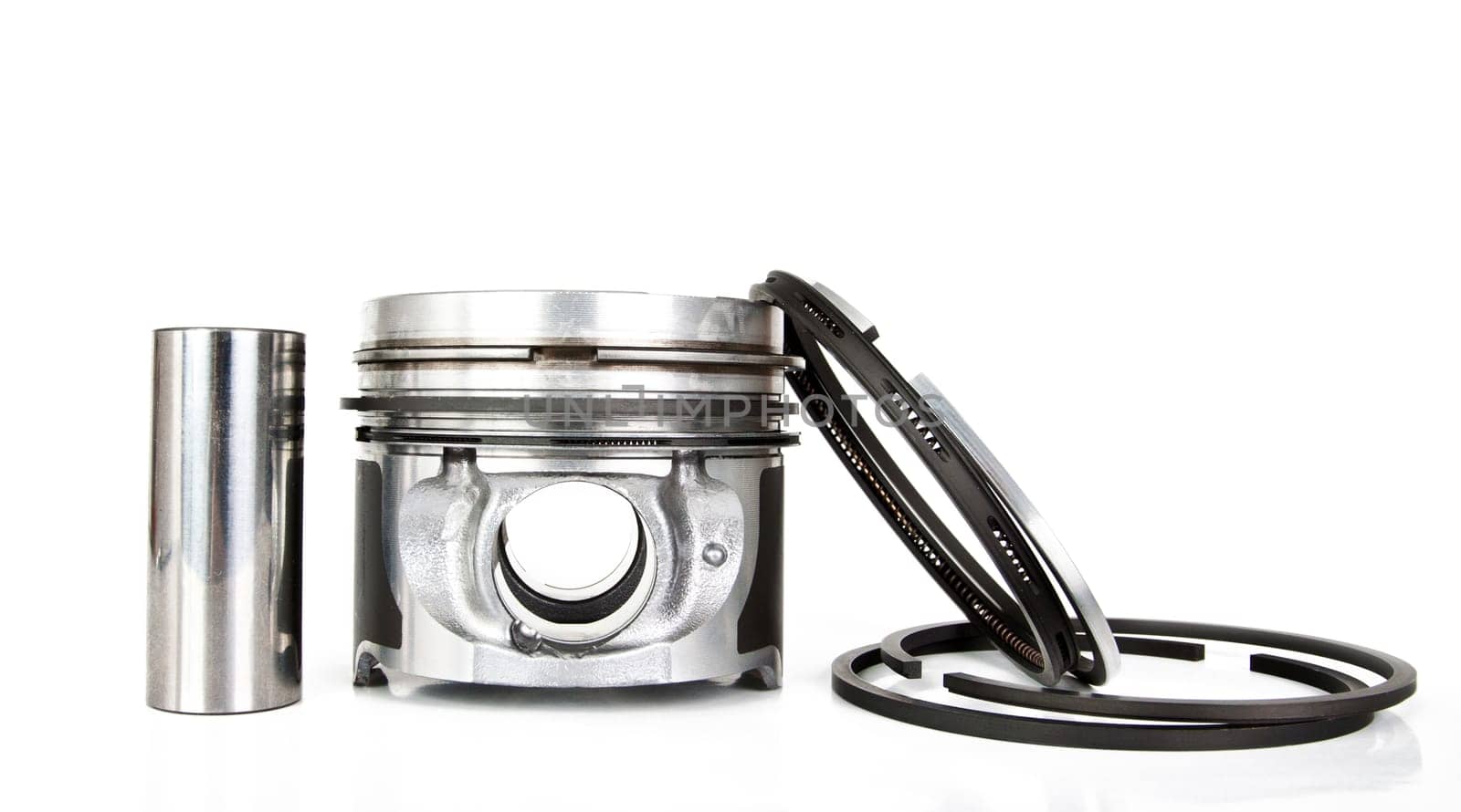 Piston and accesories  isolated on white