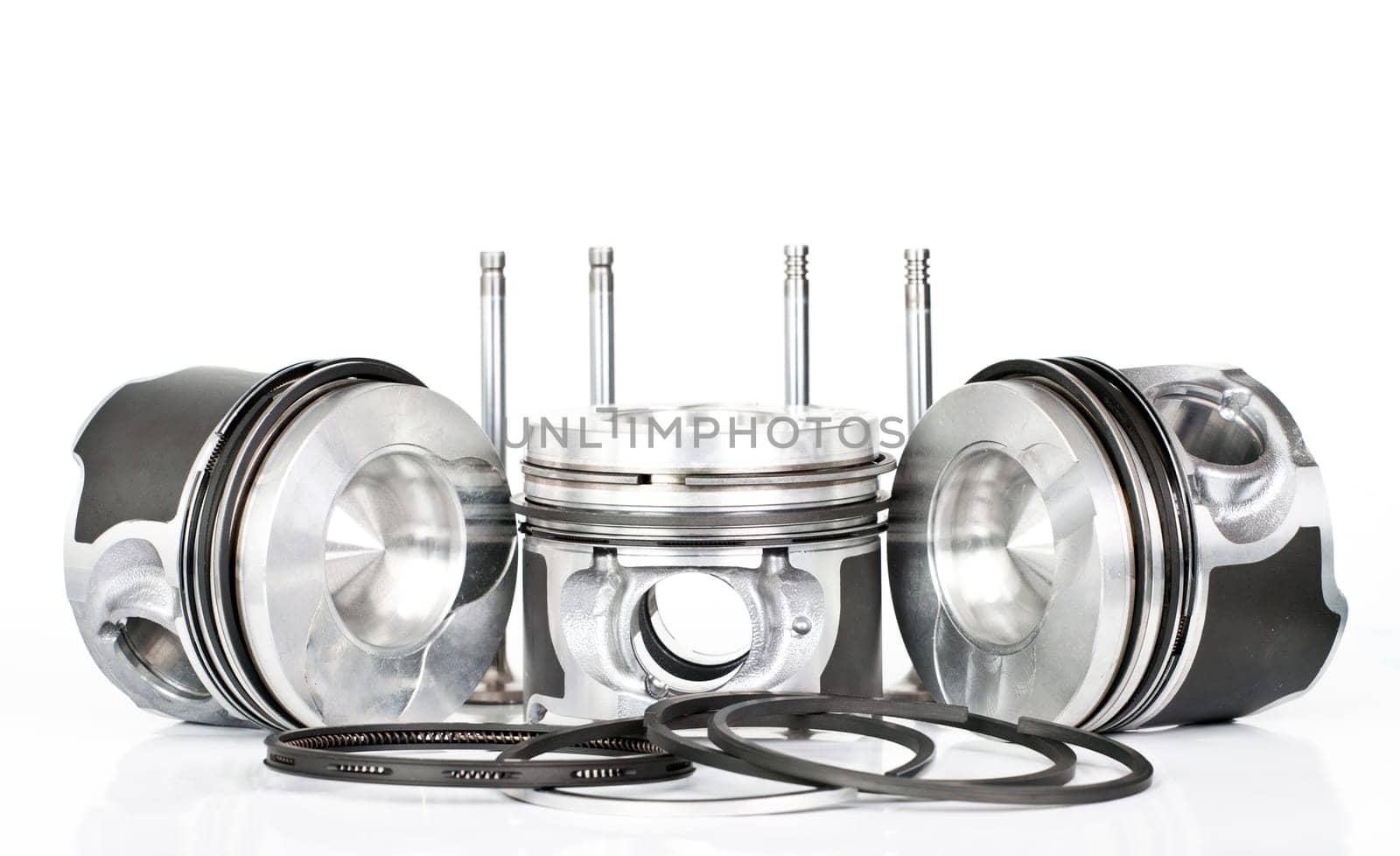 Piston and accesories  isolated on white