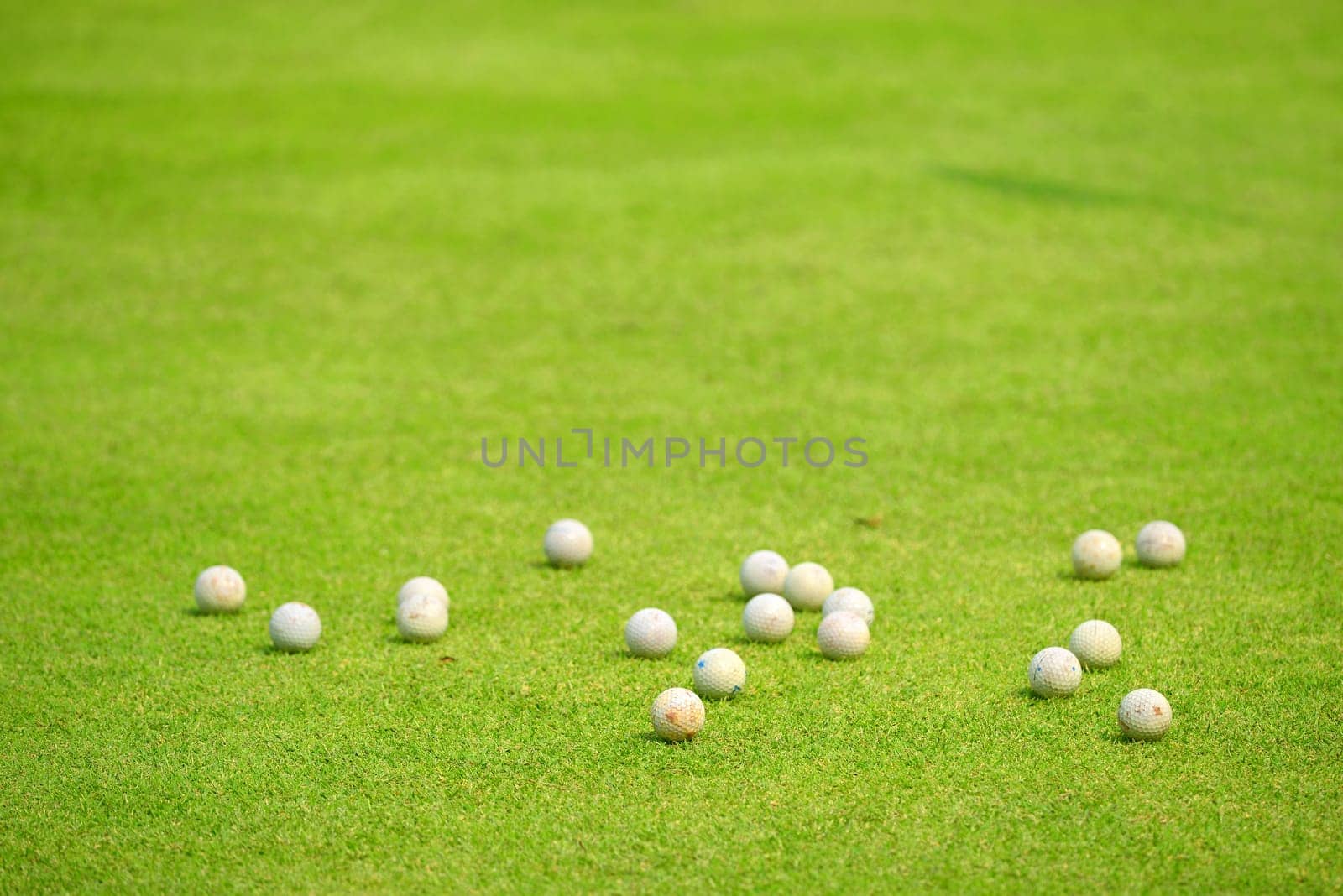 Golf balls for practice on grass
