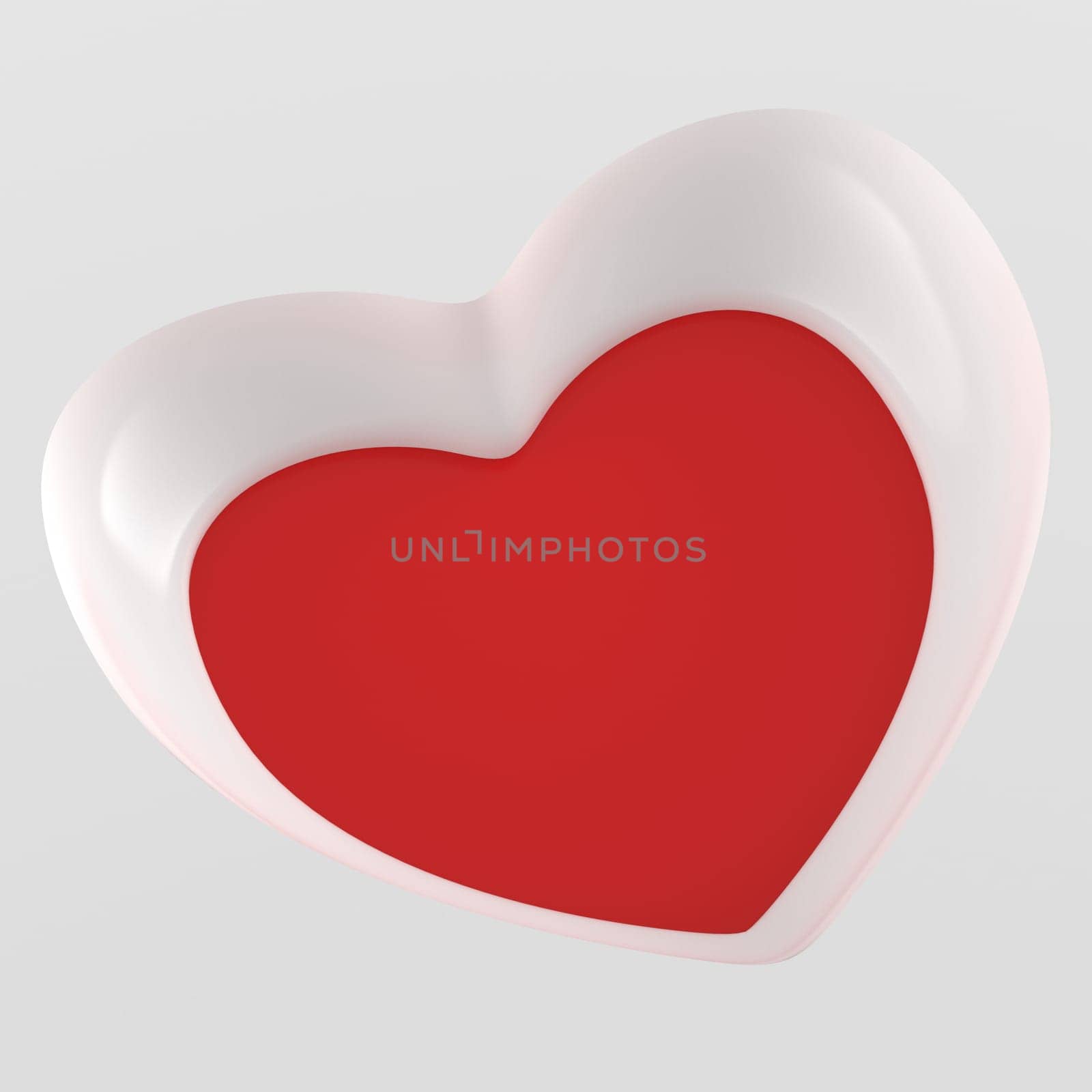 3D Heart Flyer Square - White Red