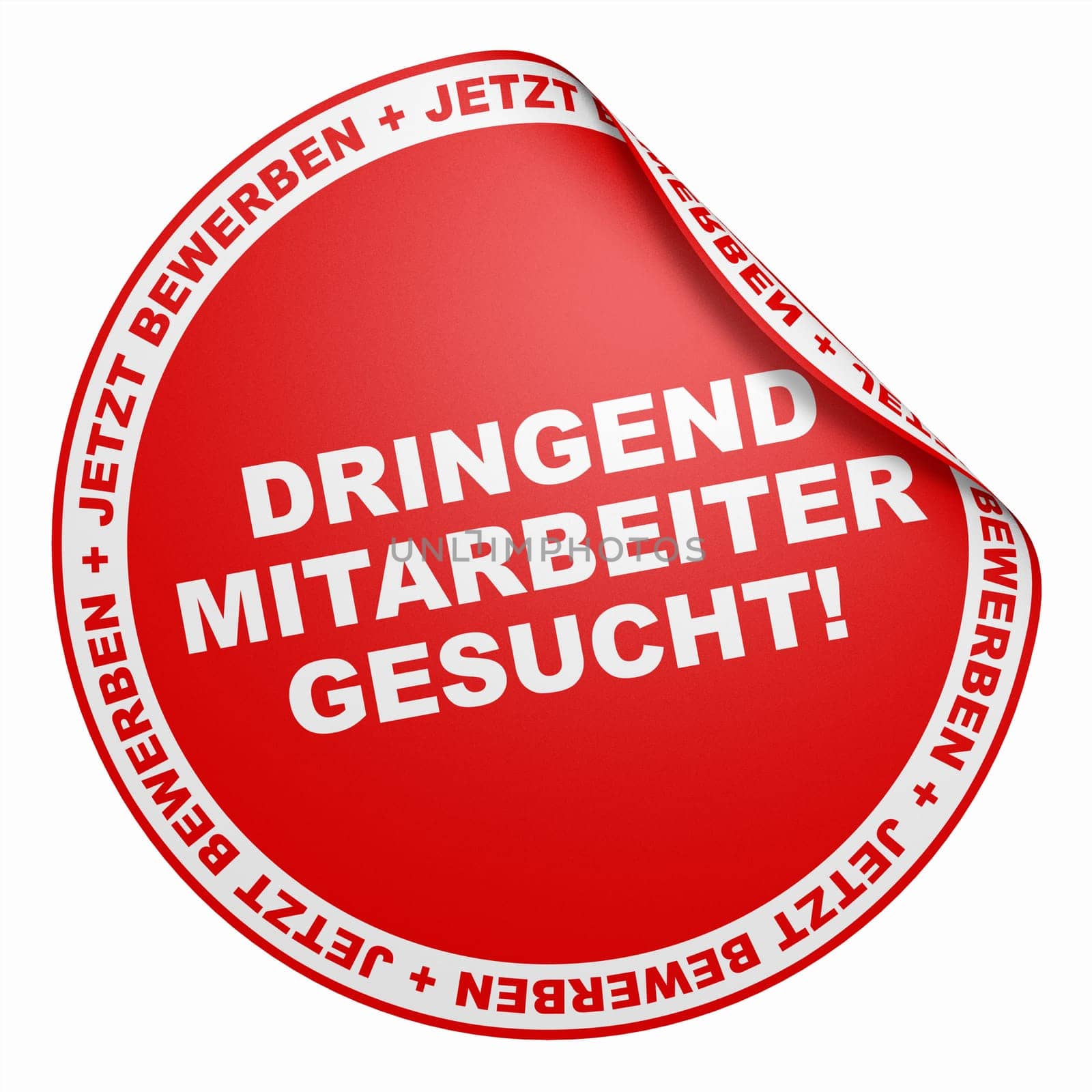 3D Sticker Red - Urgently looking for employees!
