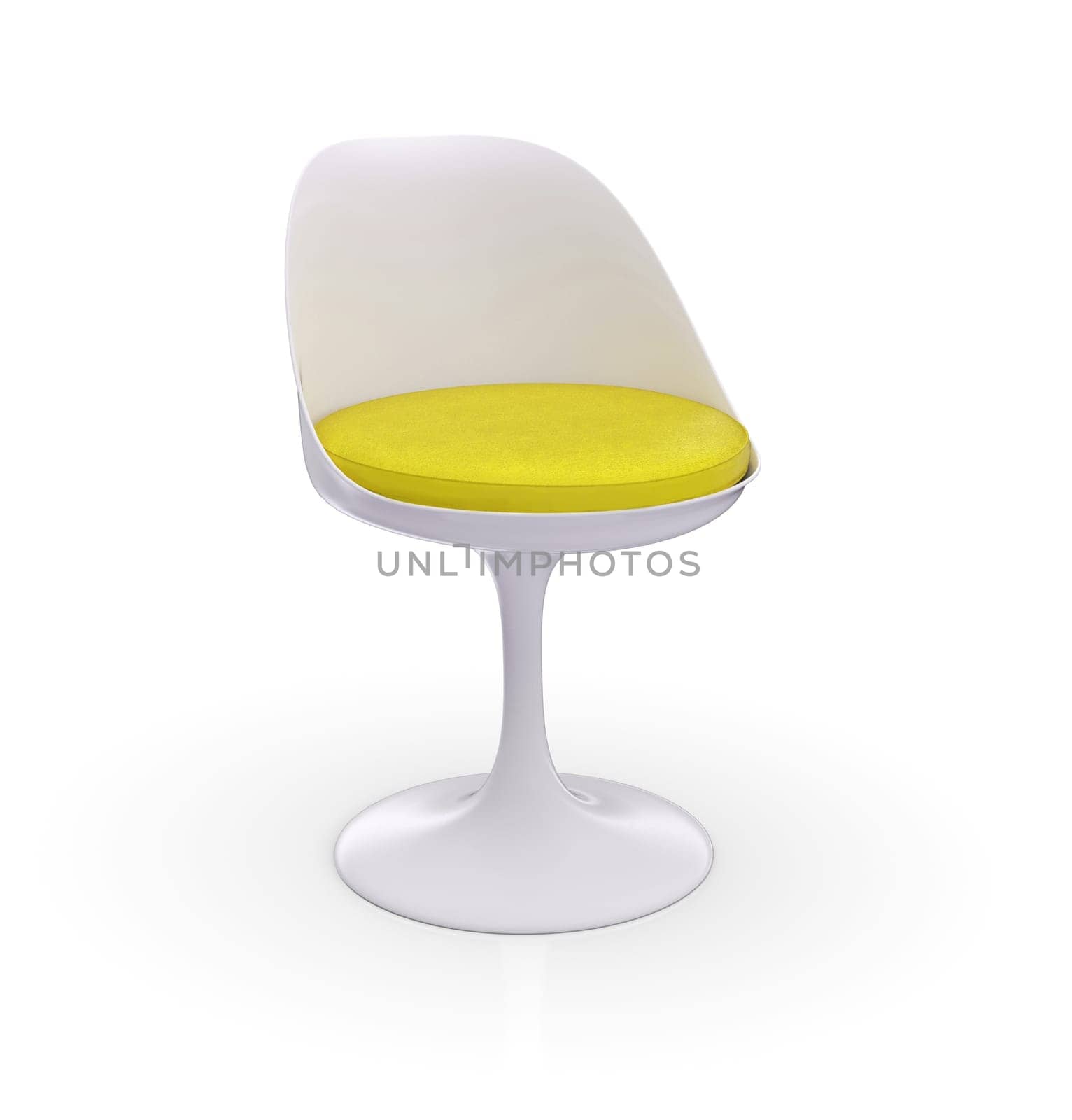Futuristic Chair - White Yellow