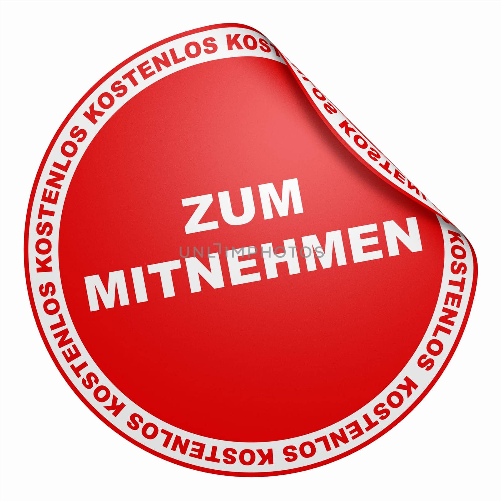 3D sticker red - To take away!