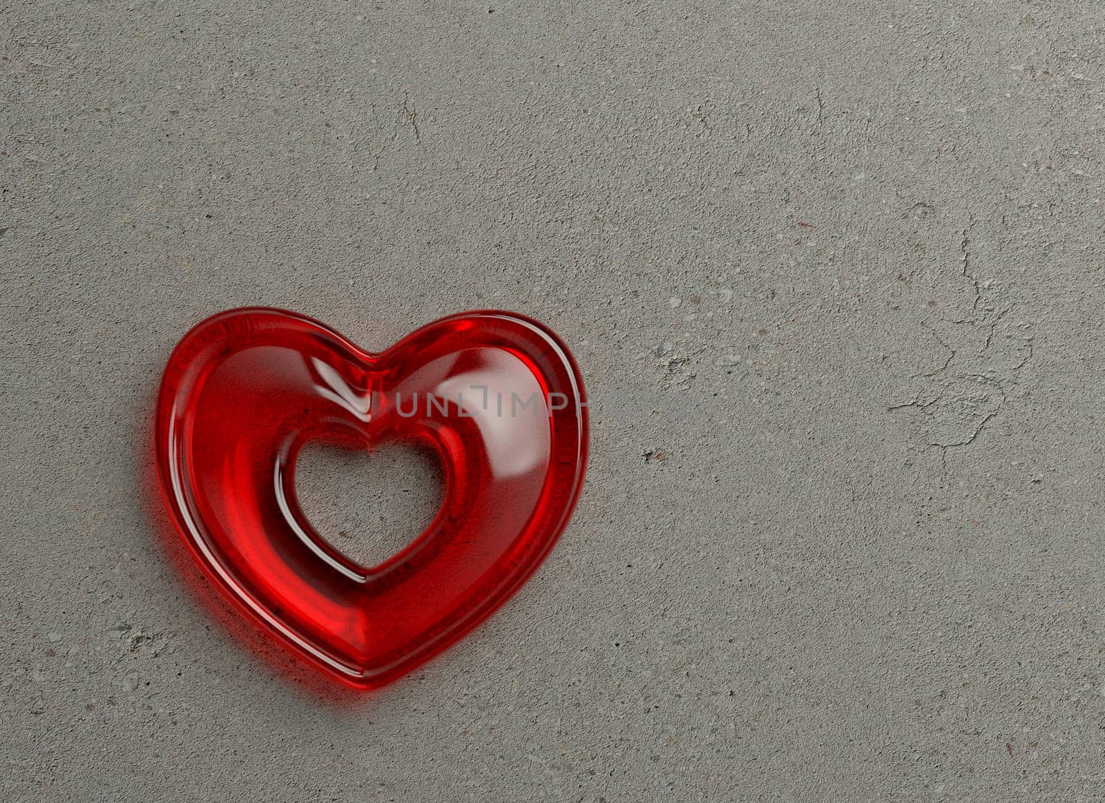 Heart of glass on wall 1