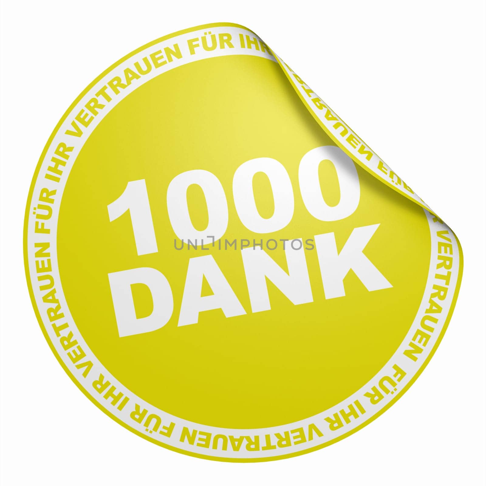 3D Sticker Yellow - 1000 thanks