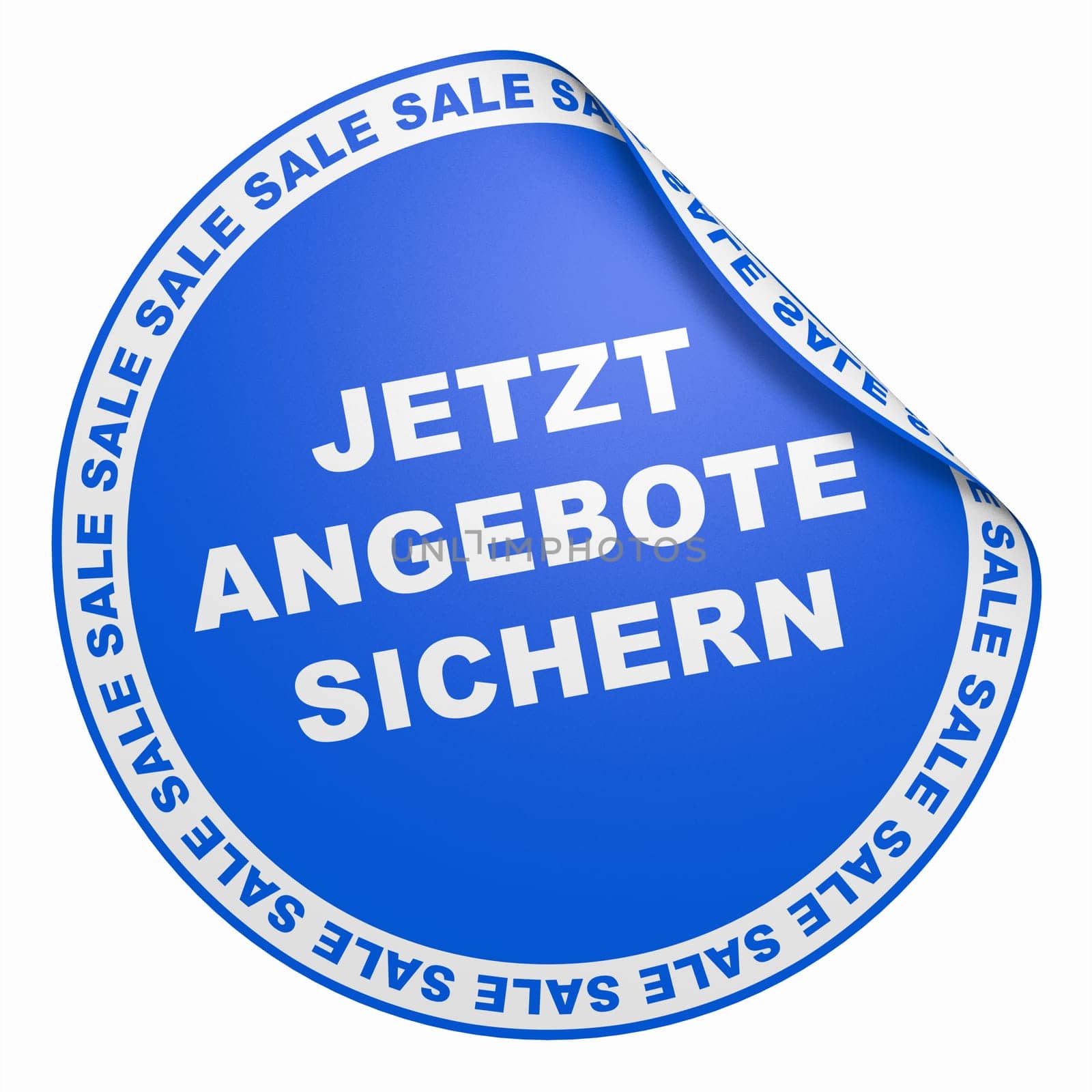 3D Sticker Sale Concept - Get offers now light blue