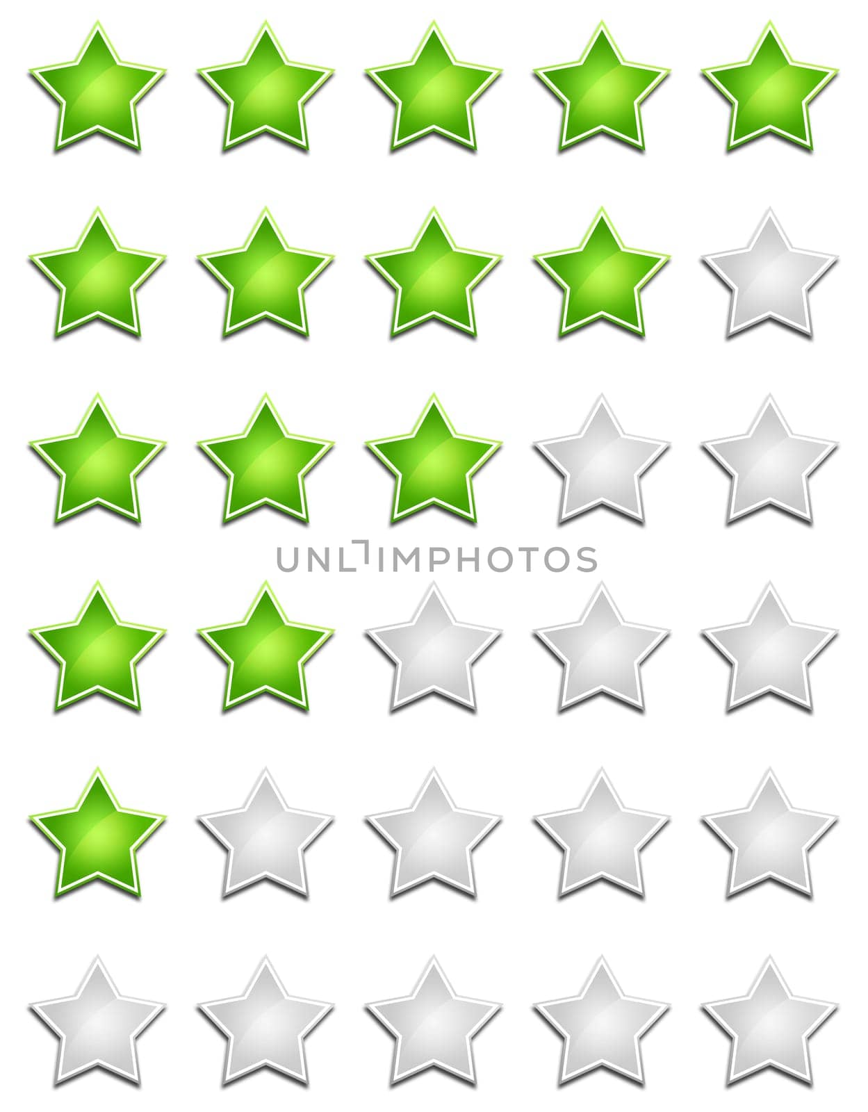 Five Star Rating System - Green Grey