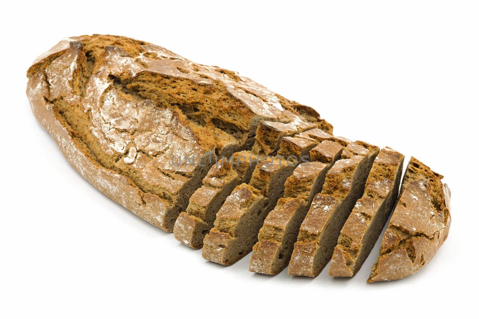 Bread,fresh crispy loaf of bread on a white background