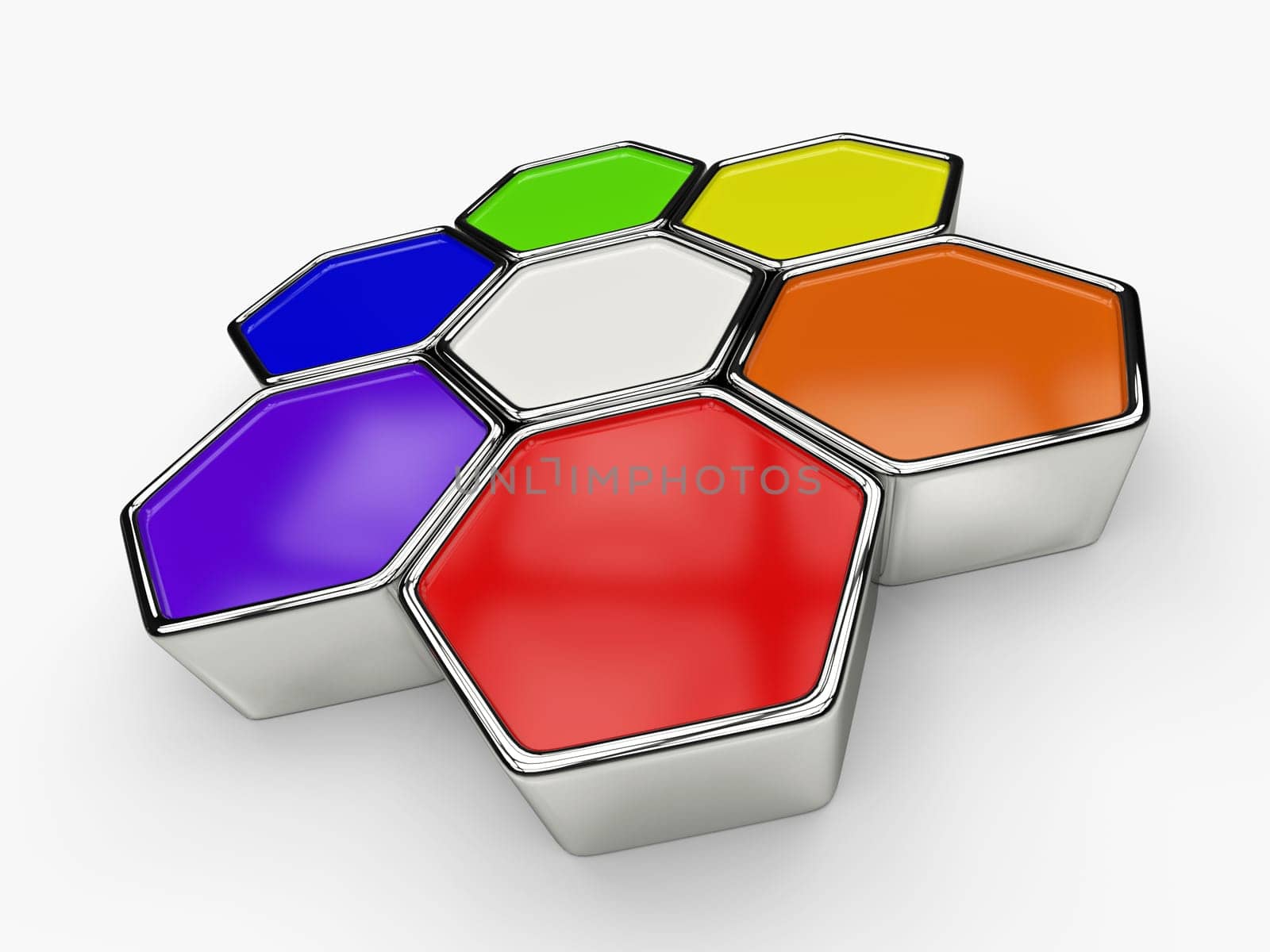 Hexagon Building Block Concept - The Color Wheel