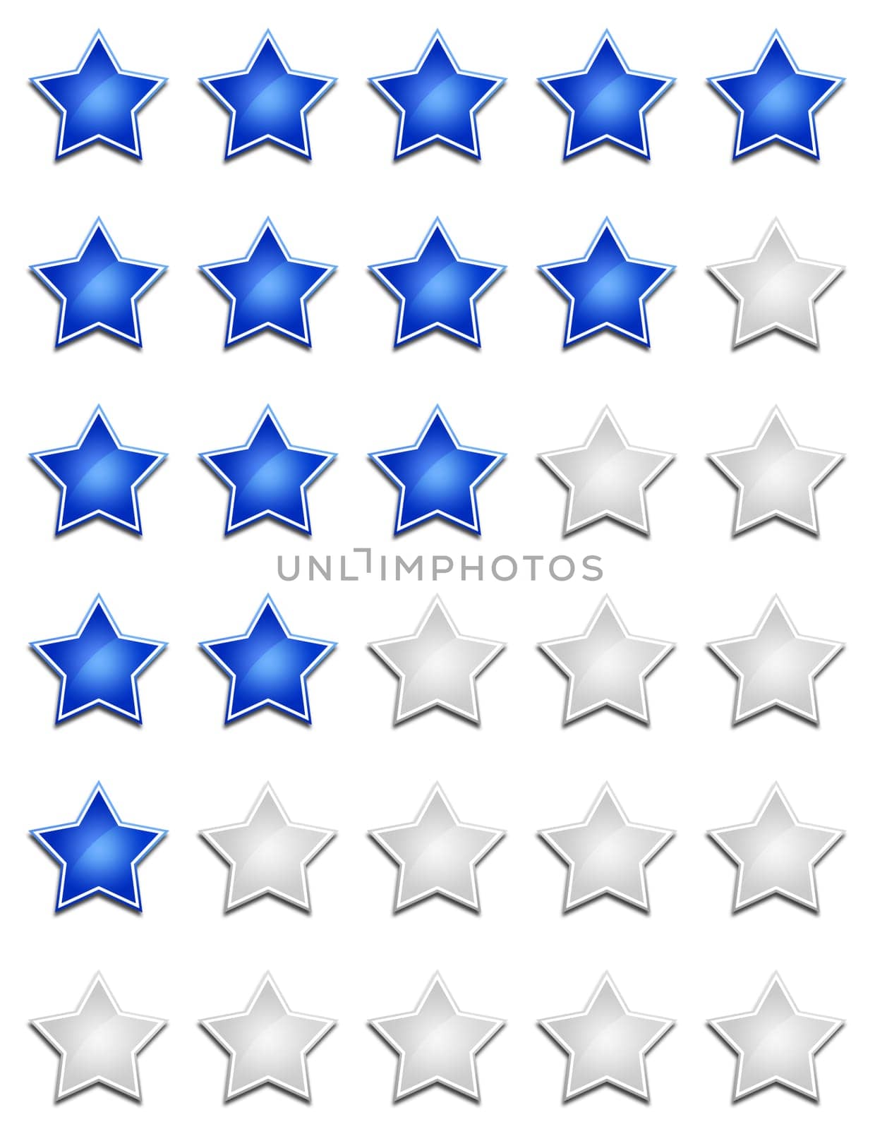 Five Star Rating System - Blue White