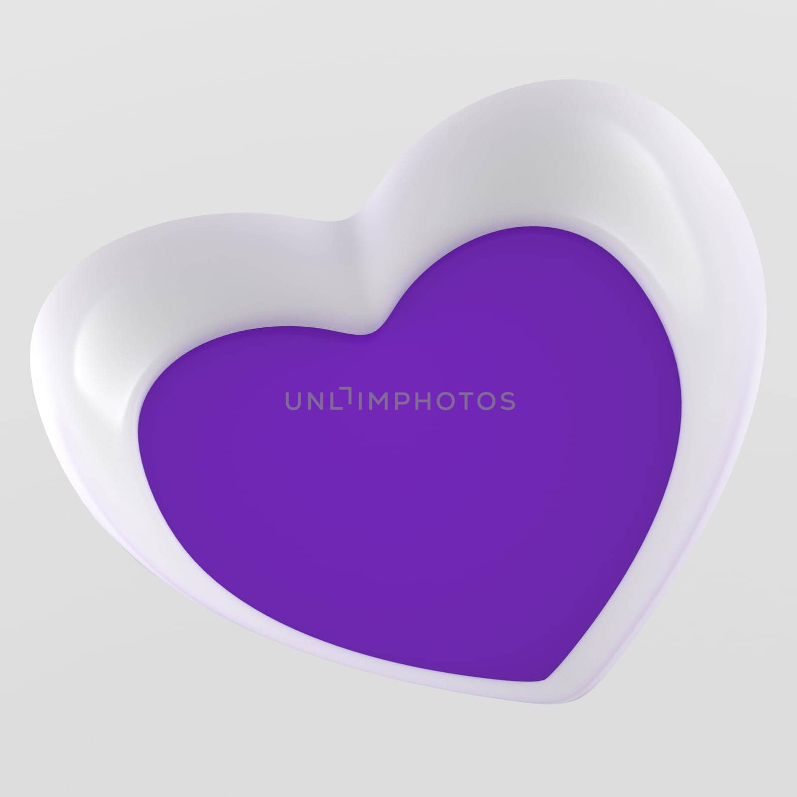 3D Heart Flyer Square - White Violet