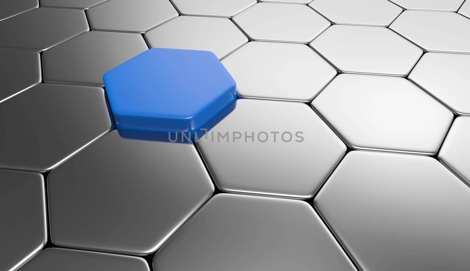 Hexagon Background- Blue Silver