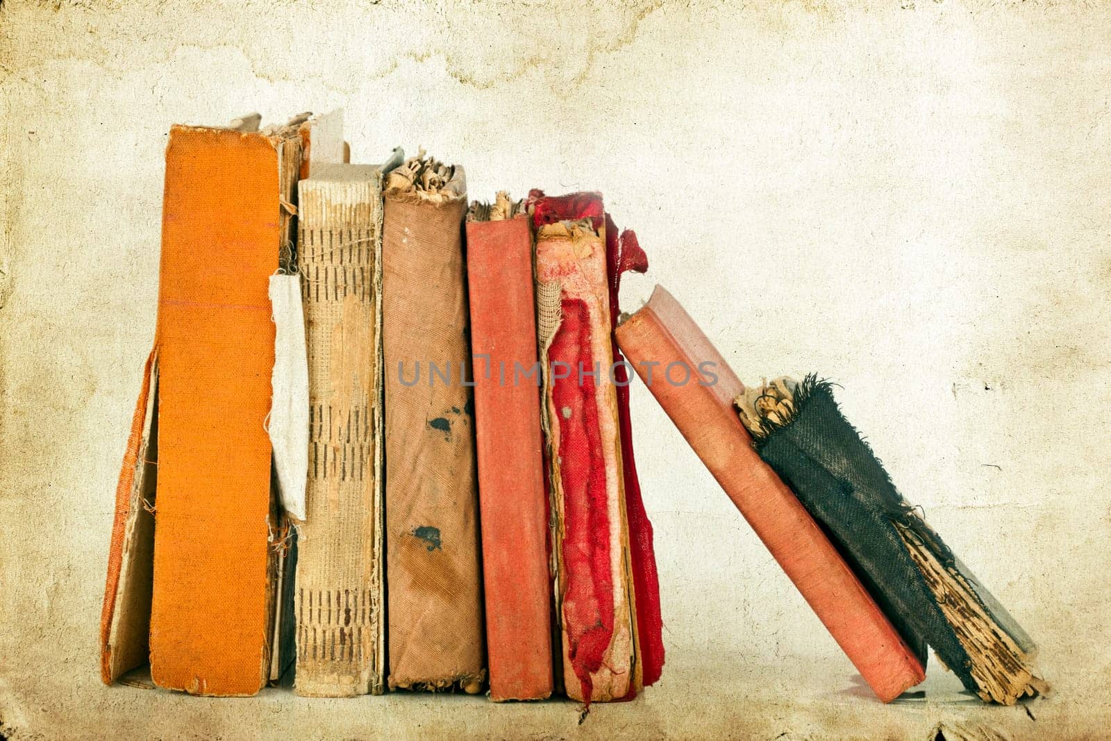 Old books on vintage background