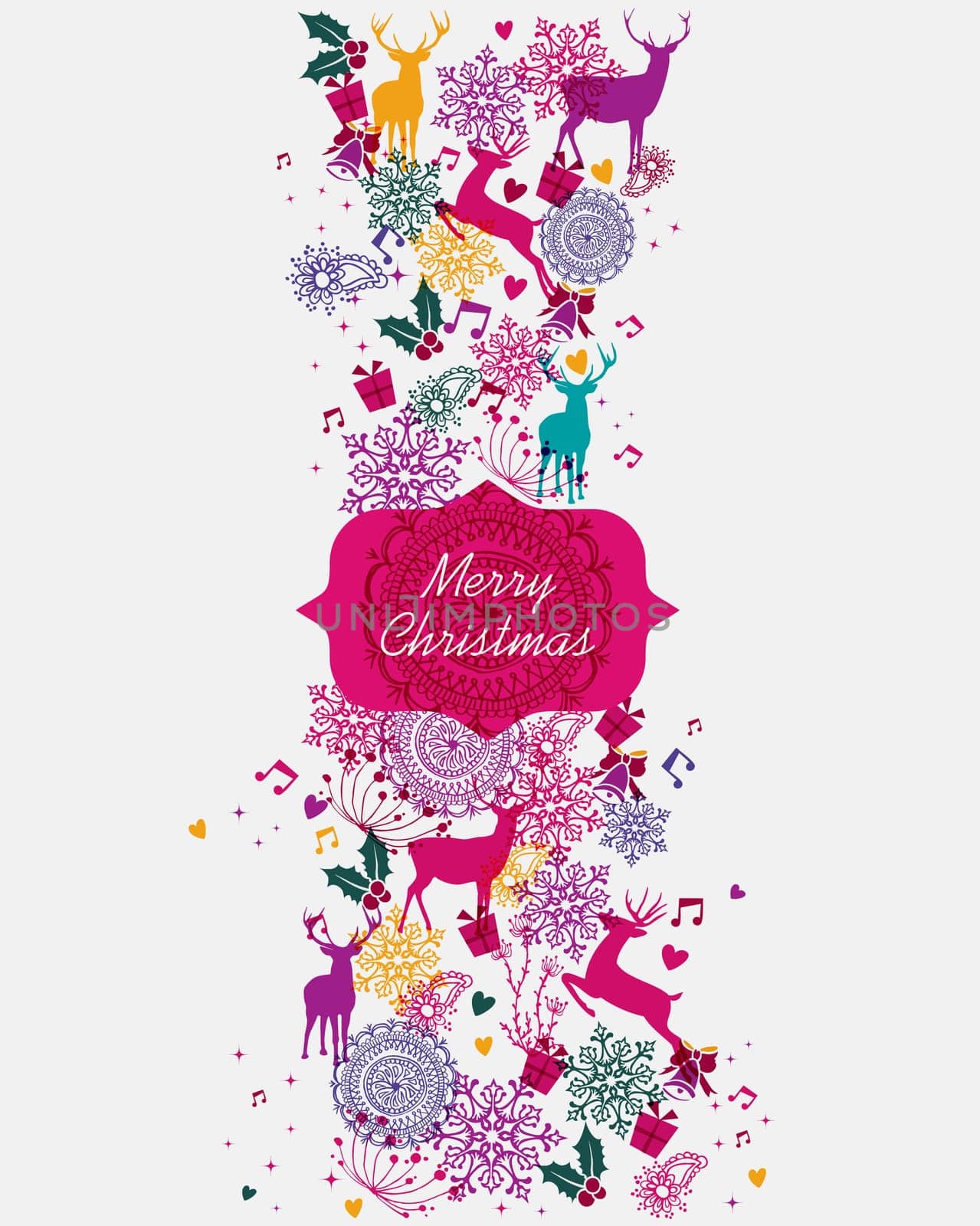 Merry Christmas banner vibrant colors seamless pattern background. EPS10 vector file organized in layers for easy editing.