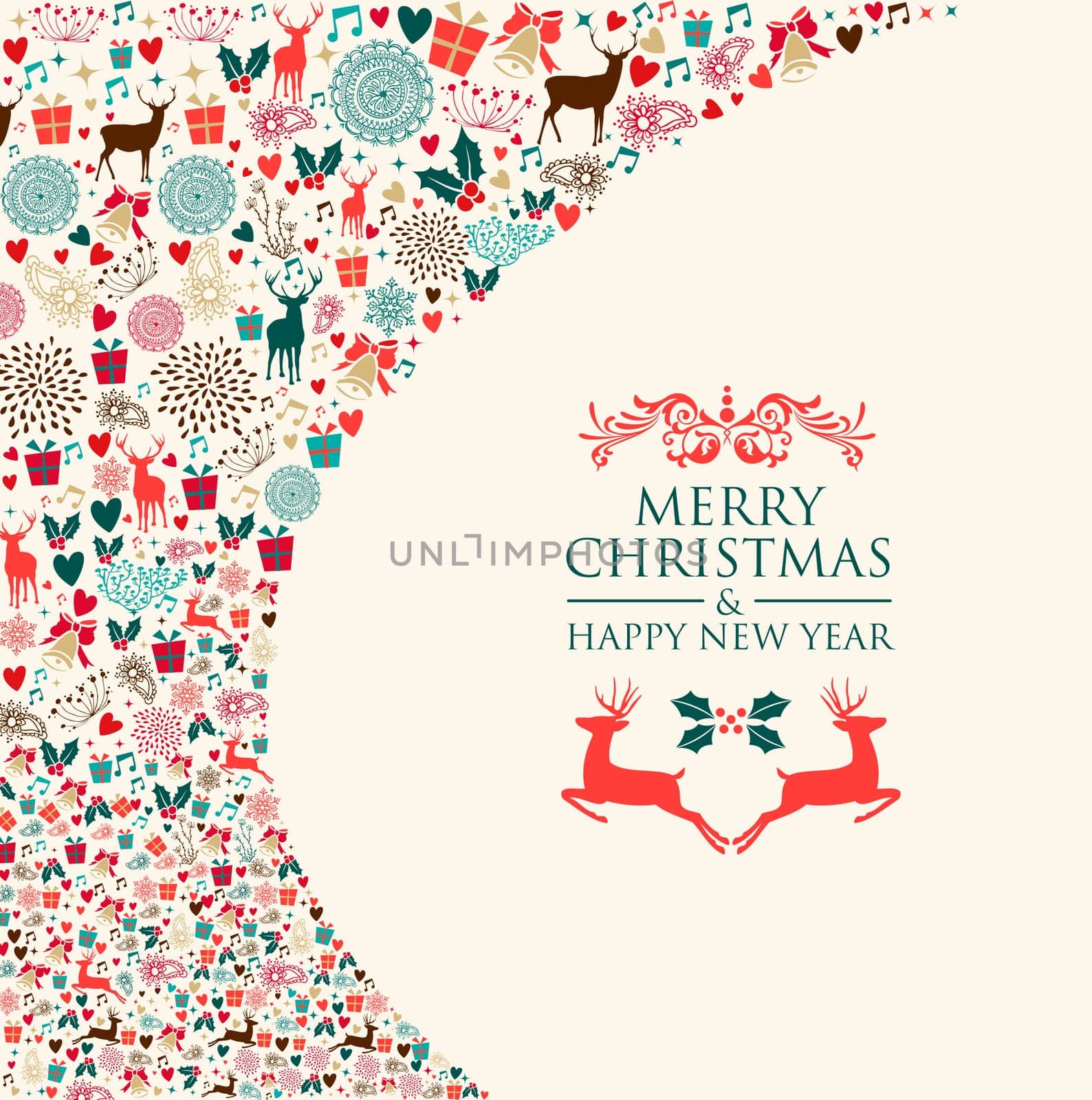Christmas holiday colorful elements background. EPS10 vector file organized in layers for easy editing.