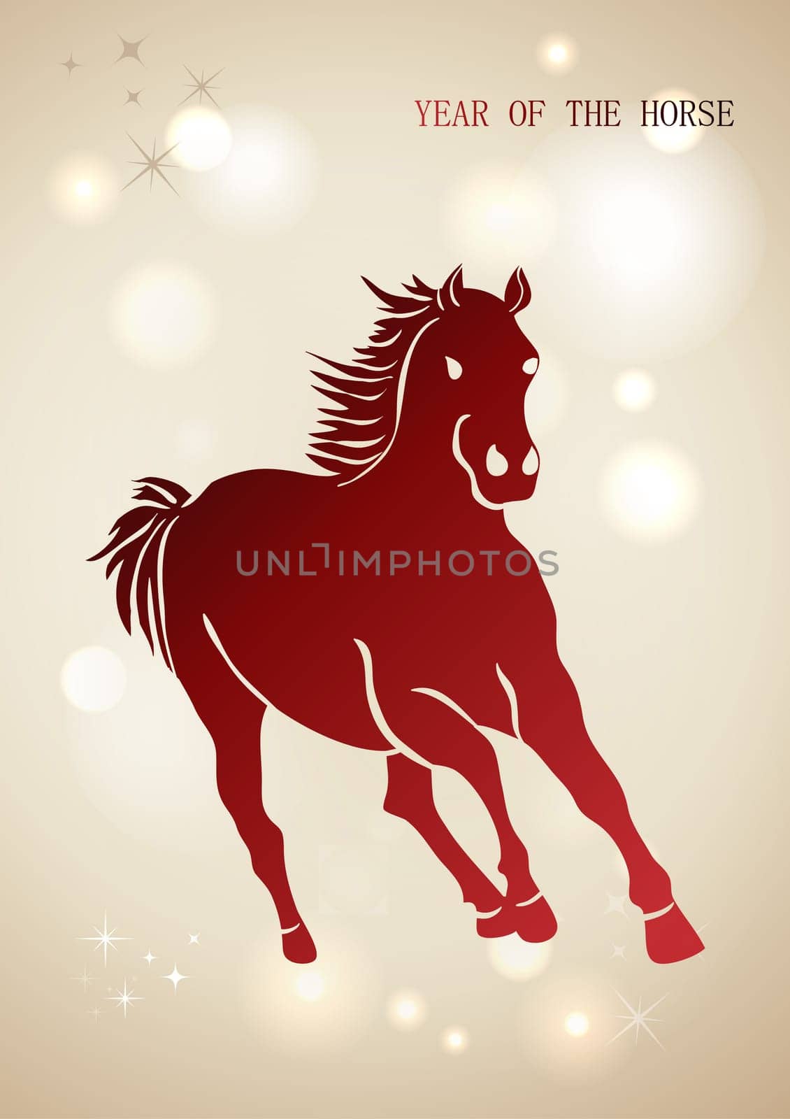 Chinese New Year of horse 2014 stars and circles colorful contemporary background. EPS10 vector file with transparency layers.