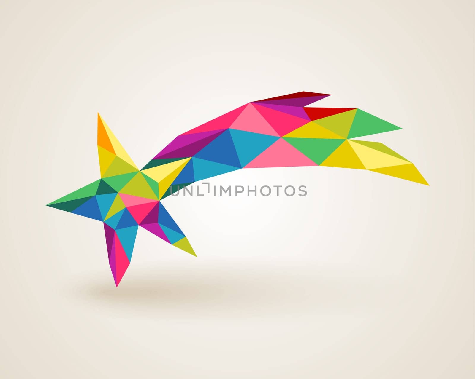 Christmas holiday star rainbow colors triangles composition. EPS10 vector file organized in layers for easy editing.