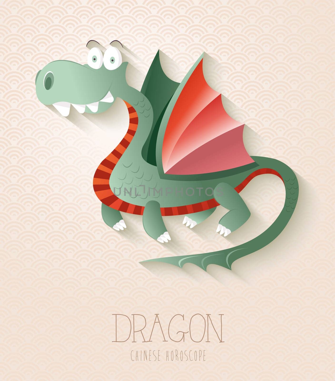 2024 Chinese New Year of the Dragon funny cartoon zodiac collection illustration. EPS10 vector file with transparency layers.