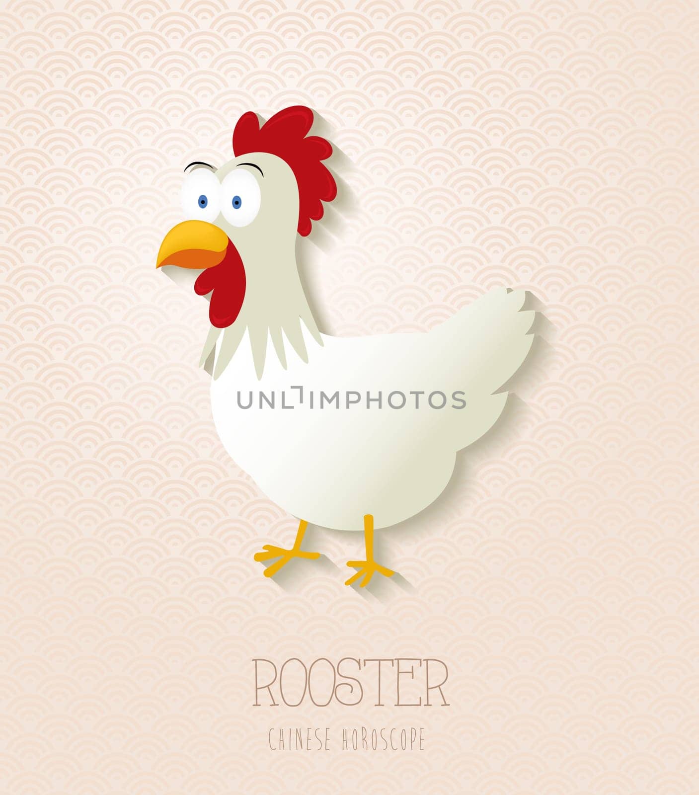 2017 Chinese New Year of the Rooster funny cartoon zodiac collection illustration. EPS10 vector file with transparency layers.