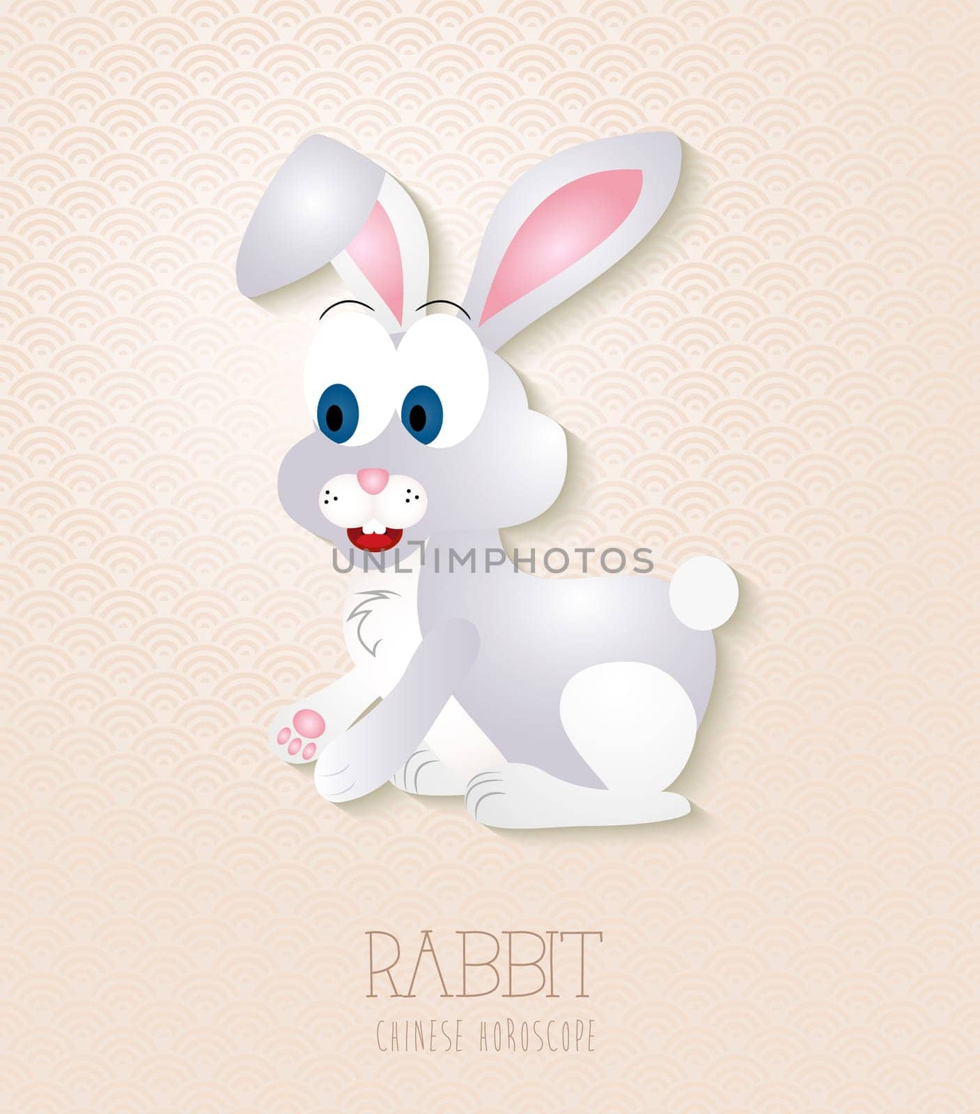2023 Chinese New Year of the Rabbit funny cartoon zodiac collection illustration. EPS10 vector file with transparency layers.