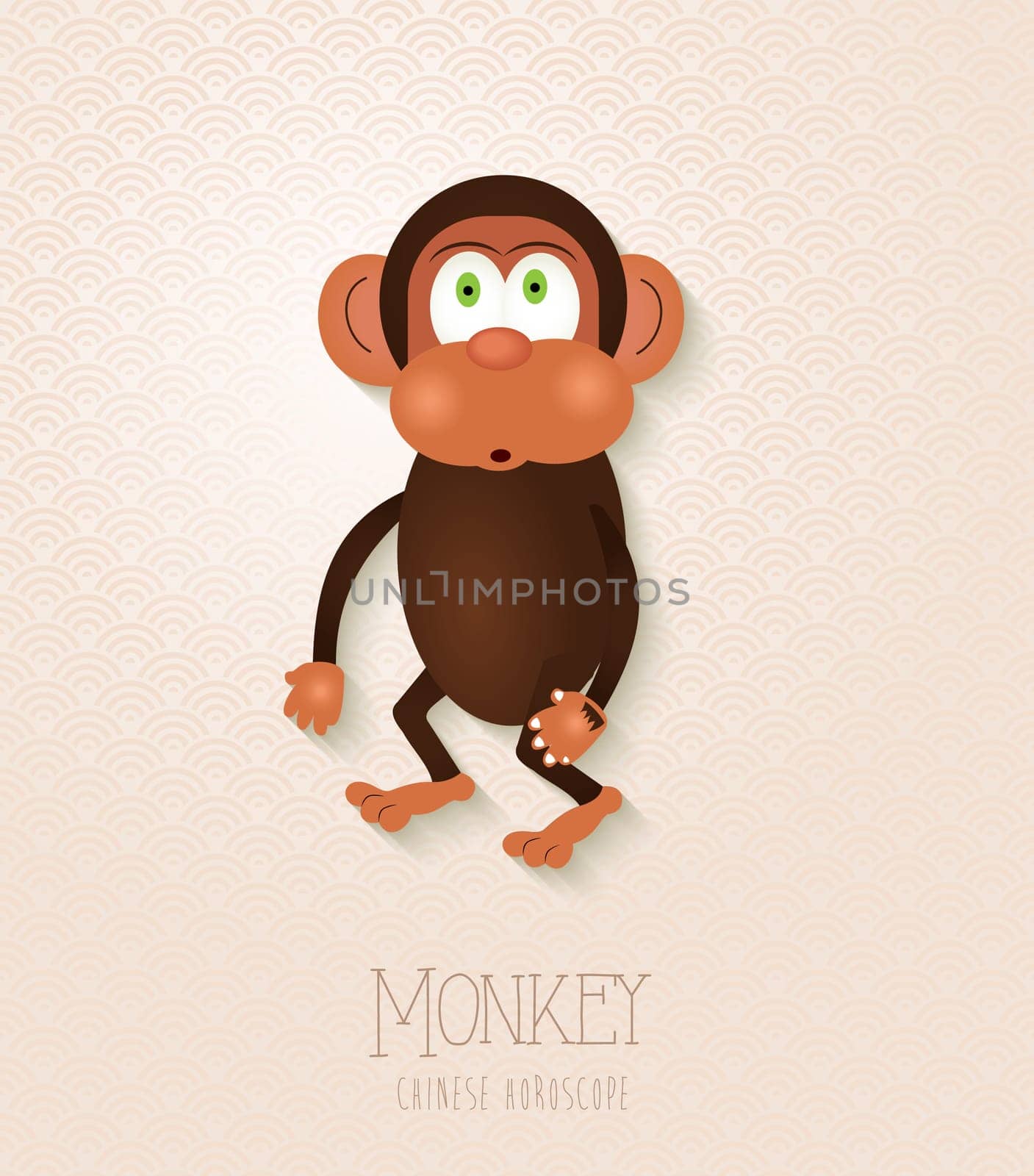 2016 Chinese New Year of the Monkey funny cartoon zodiac collection illustration. EPS10 vector file with transparency layers.
