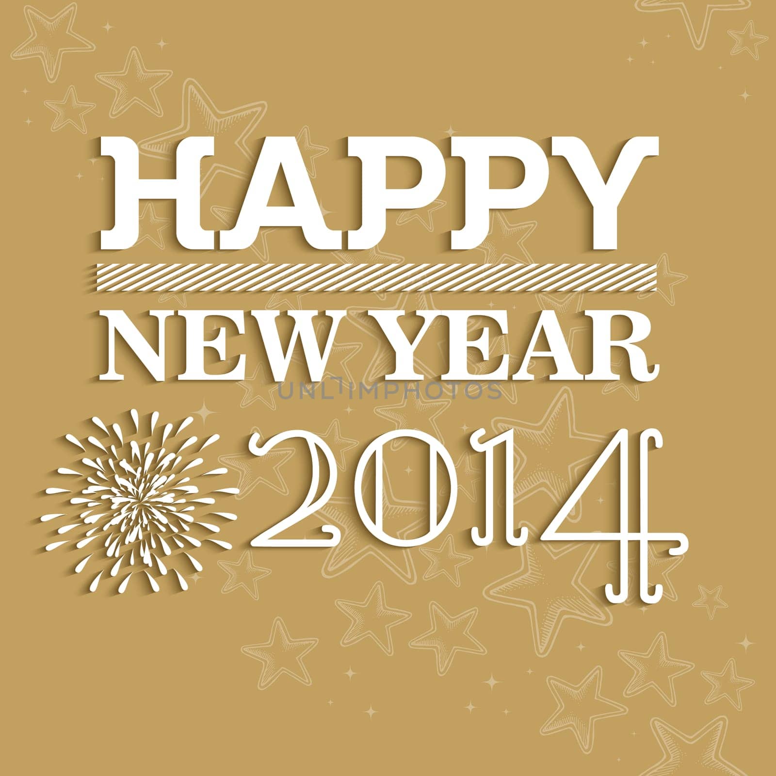 Happy new year 2014 holidays contemporary invitation card design background. EPS10 vector file with transparency layers.
