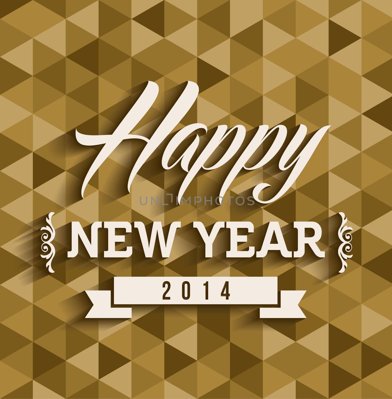 Happy new year 2014 holidays contemporary invitation card design background. EPS10 vector file with transparency layers.