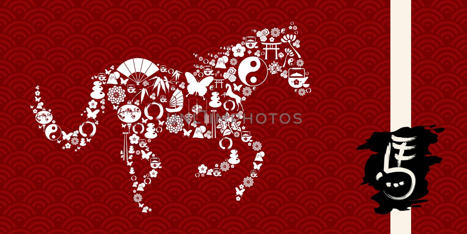2014 Chinese New Year of the Horse Asian style banner. Vector file organized in layers for easy editing.