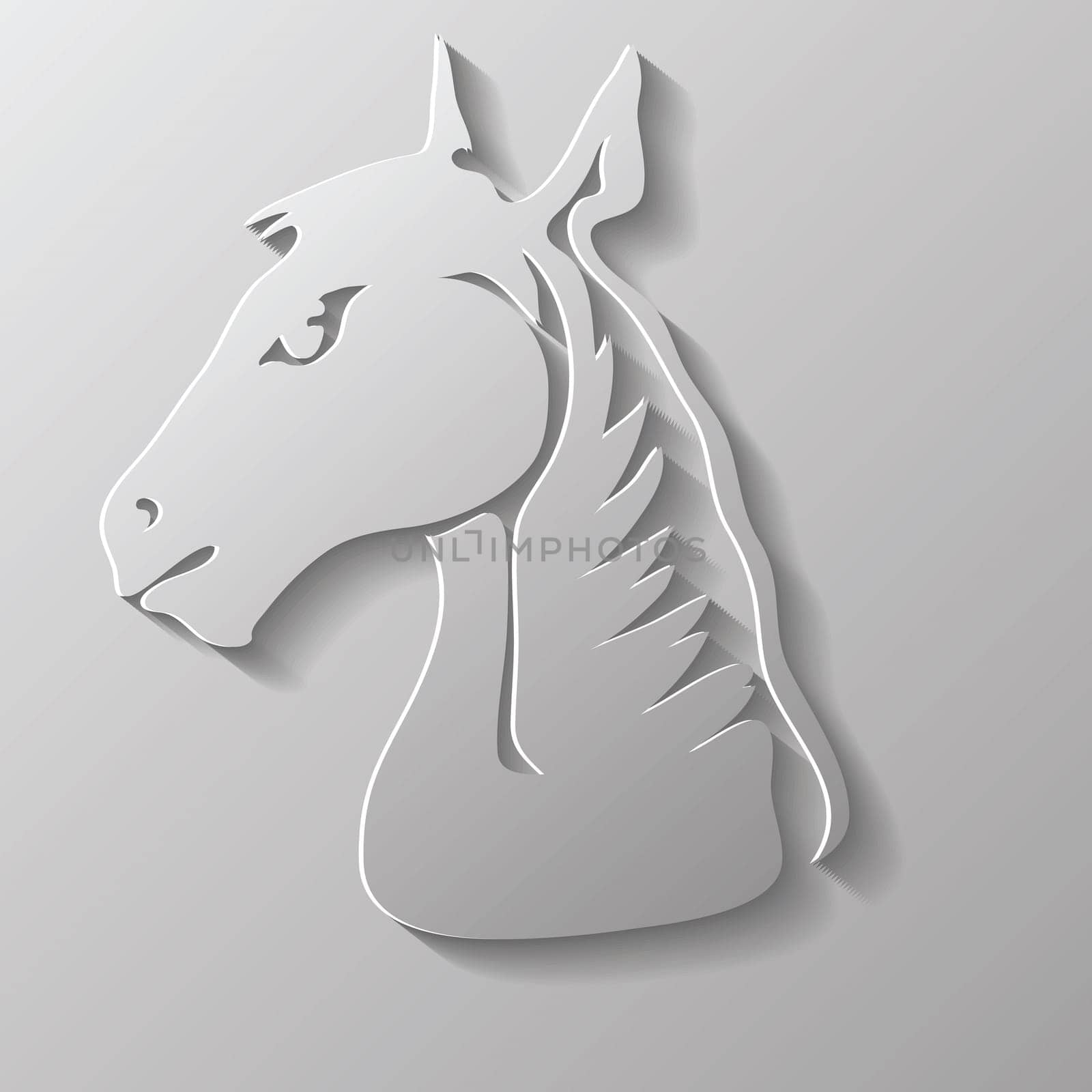 colorful illustration with paper horse head for your design