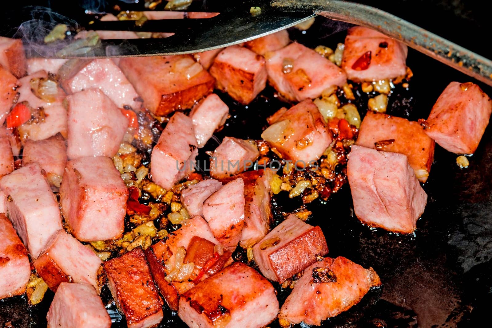 Chinese wok with sausage