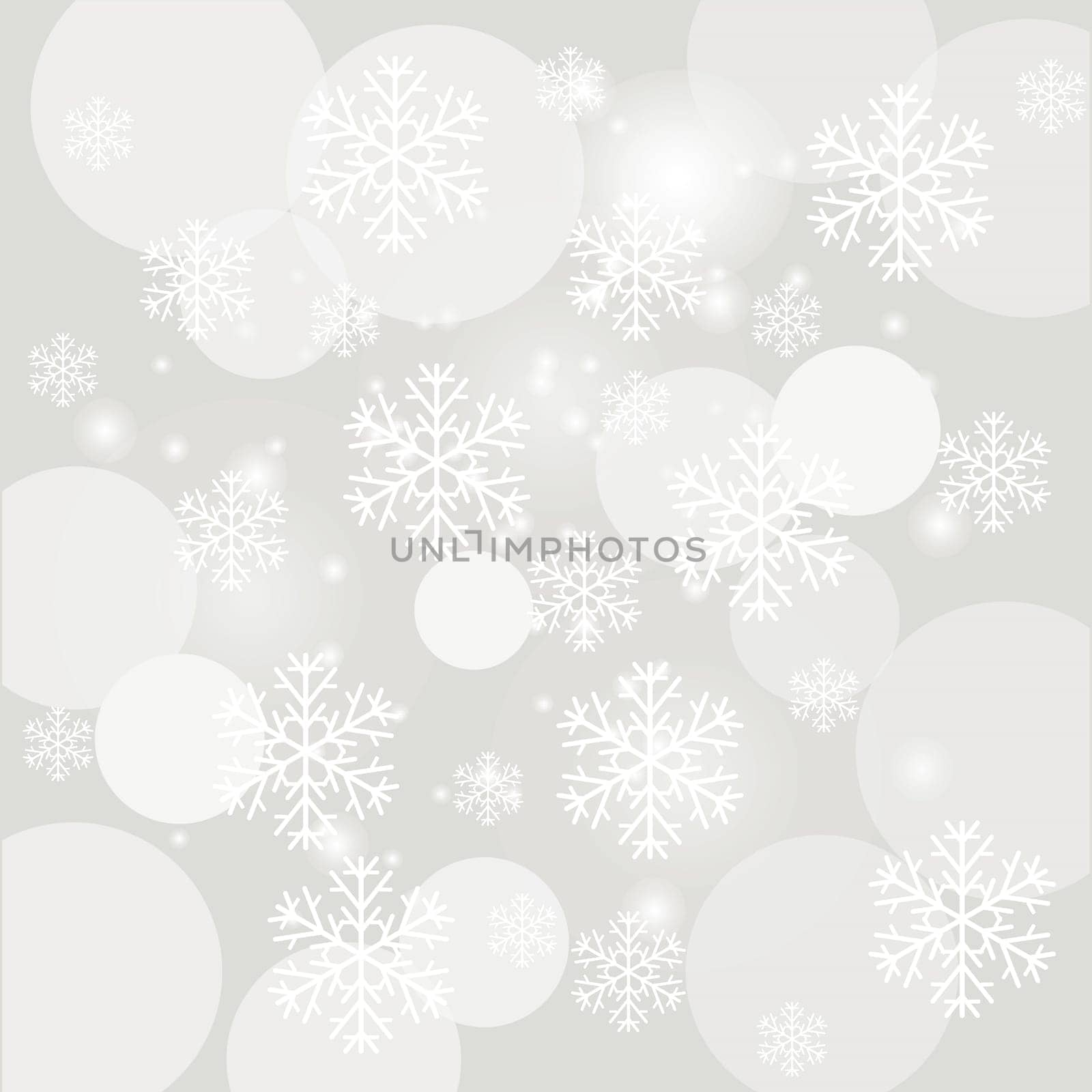 colorful illustration with falling snow on the grey background for your design