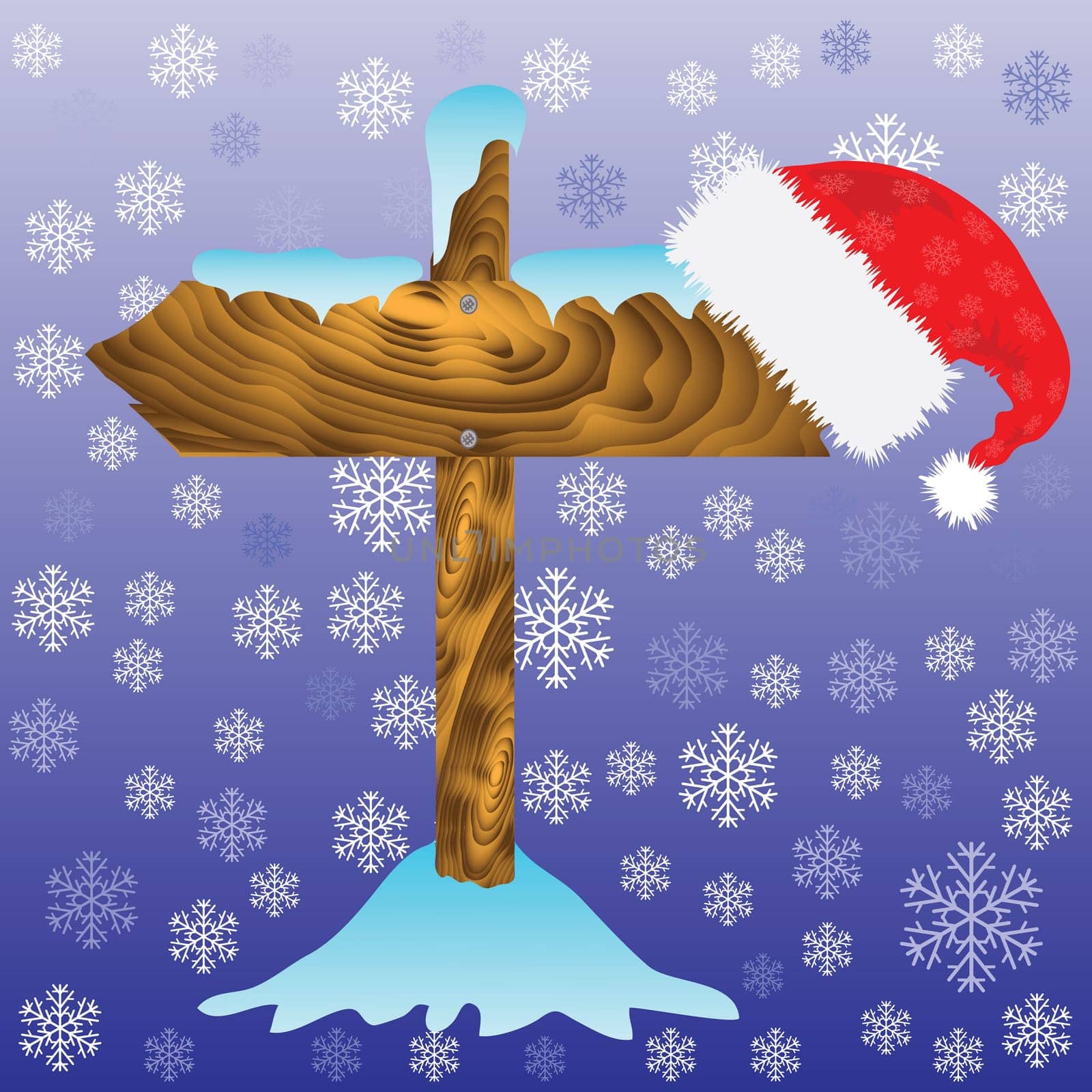 colorful illustration with  winter arrow for your design