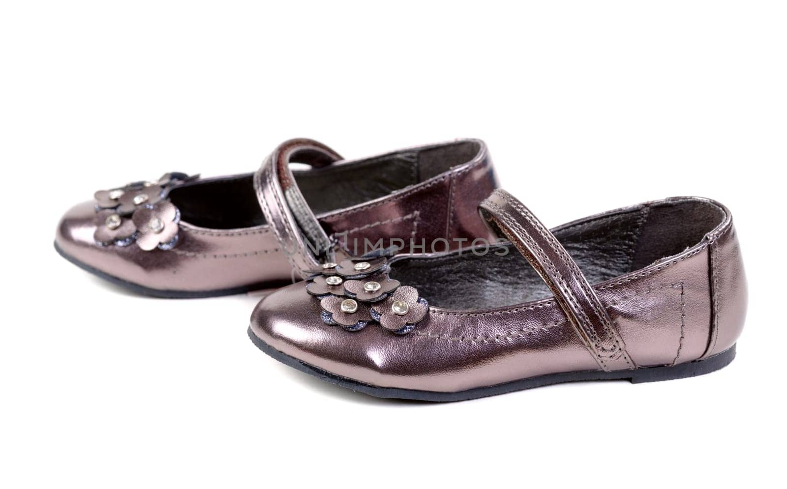 Children's fancy shoes, isolated on white background