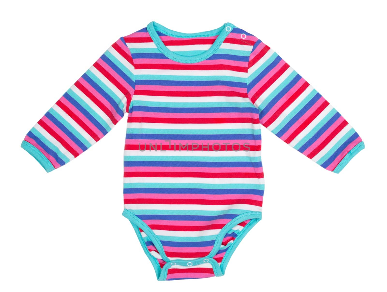 striped baby clothes isolated on white background
