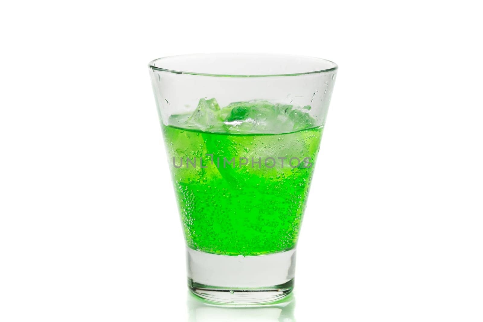 Mojito in a glass with ice. Isolate on white.