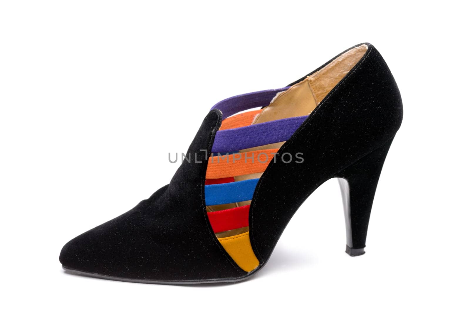 Women's shoes made ​​of velvet. Isolate white background