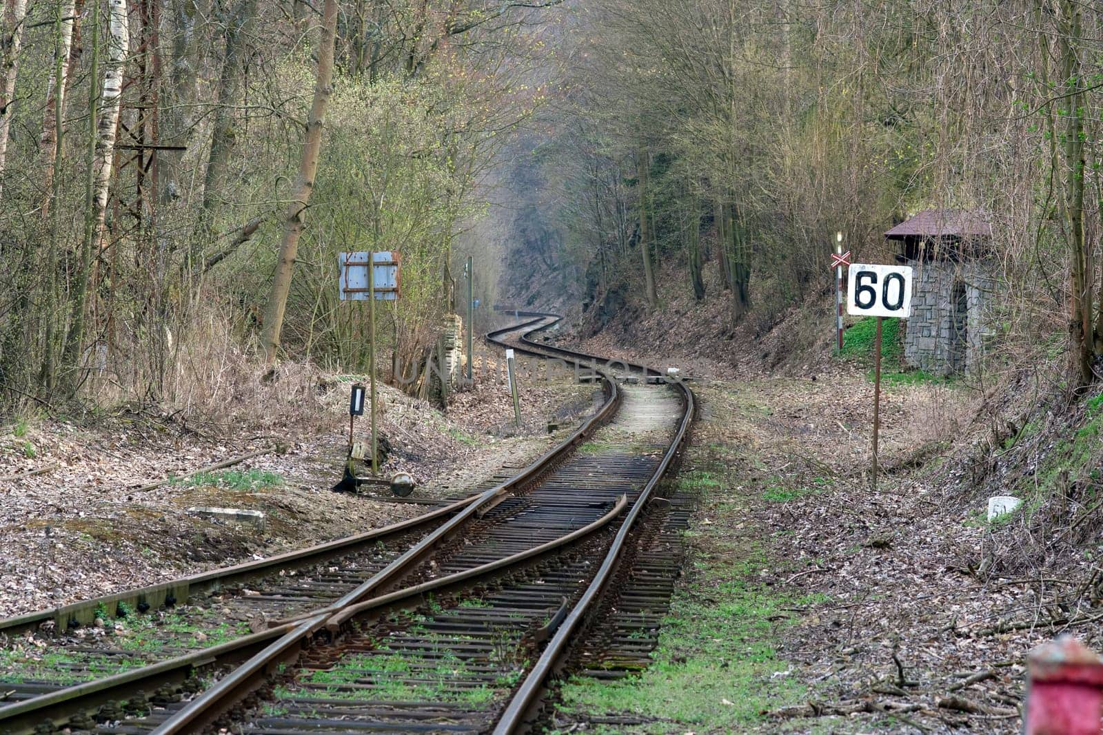 Shot of the old and abandoned train track