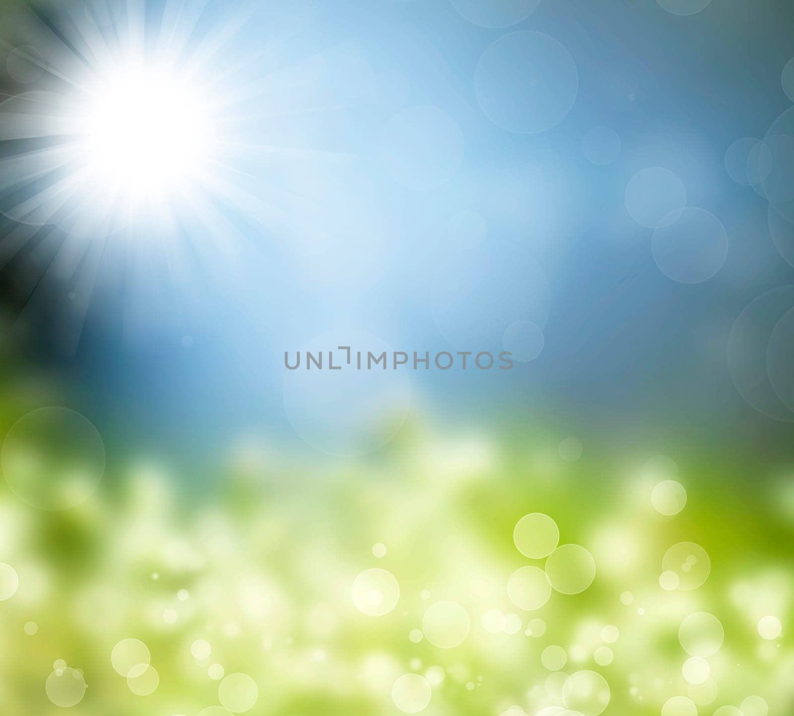 Spring background with colorful lights