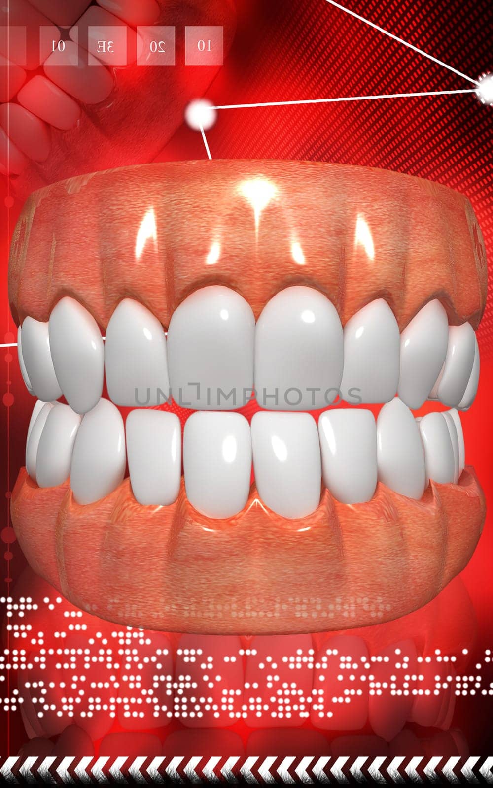 Digital illustration of Mouth in colour background