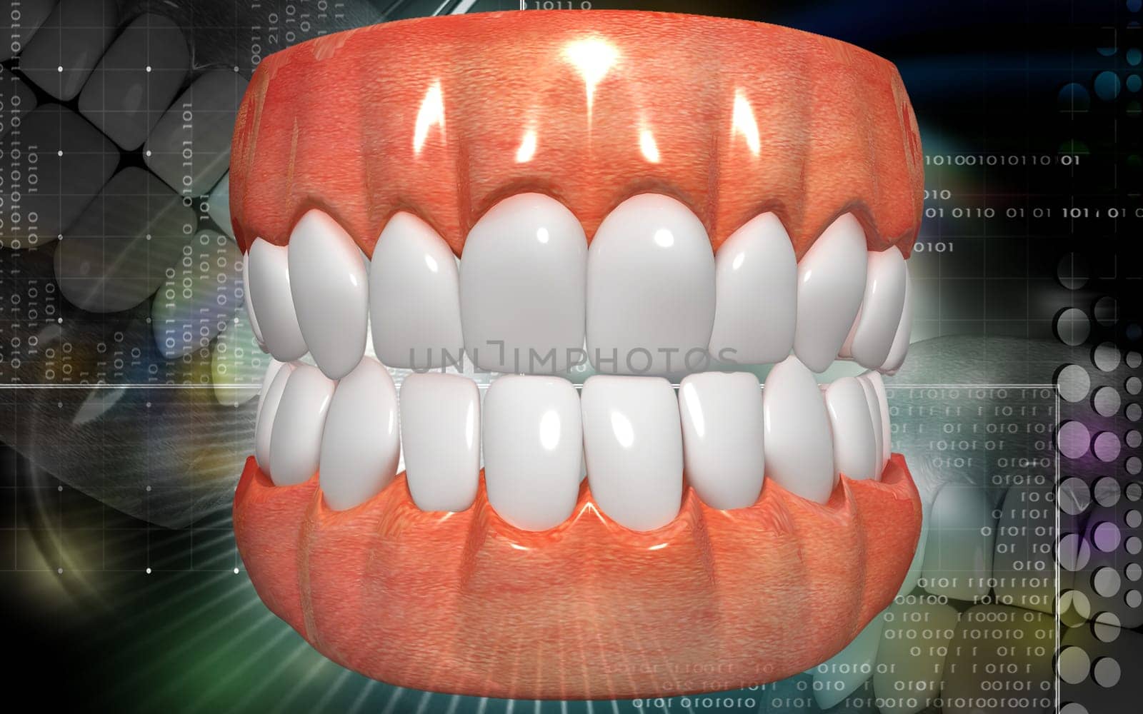Digital illustration of Mouth in colour background