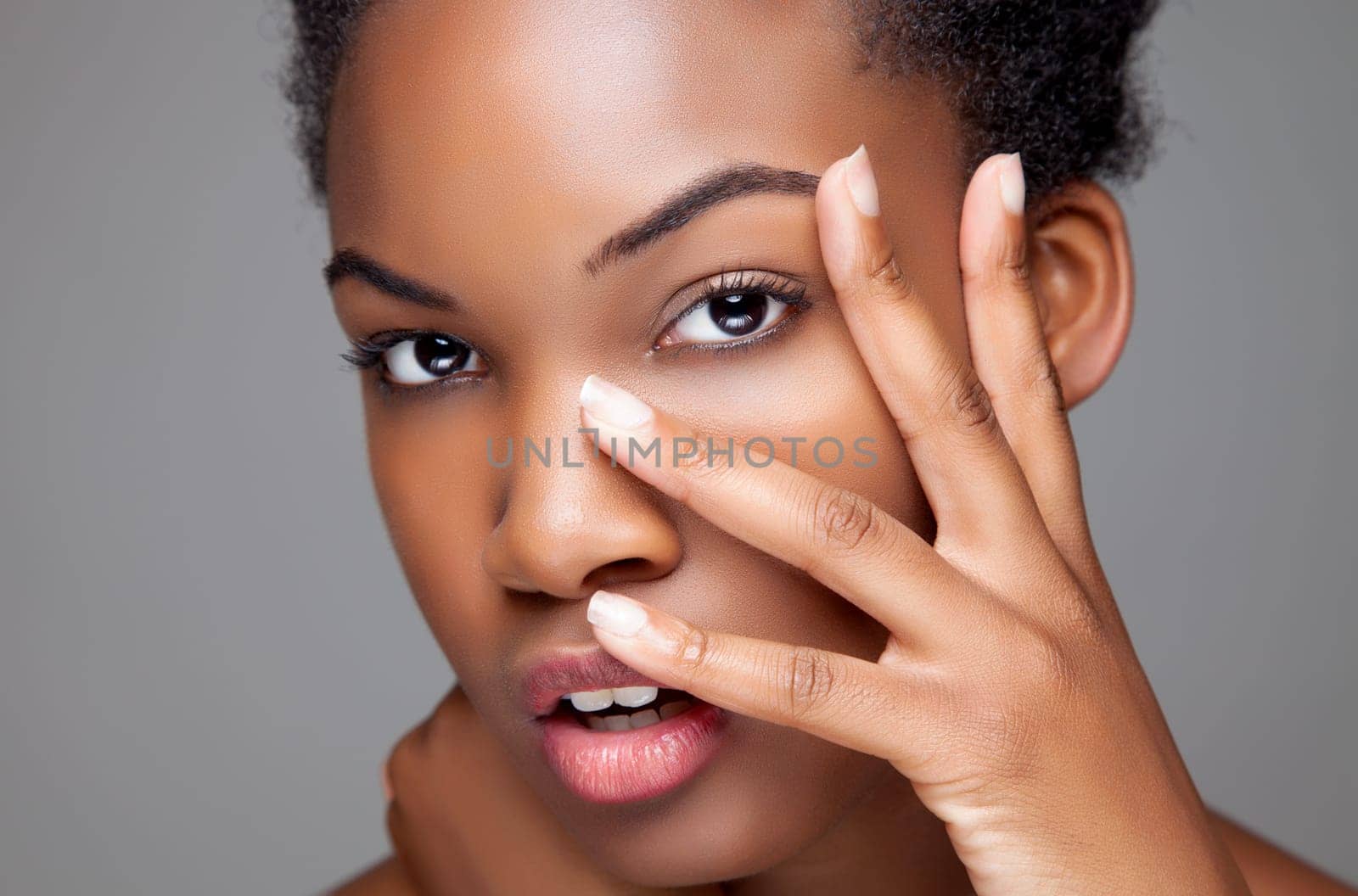 Young black beauty with perfect skin