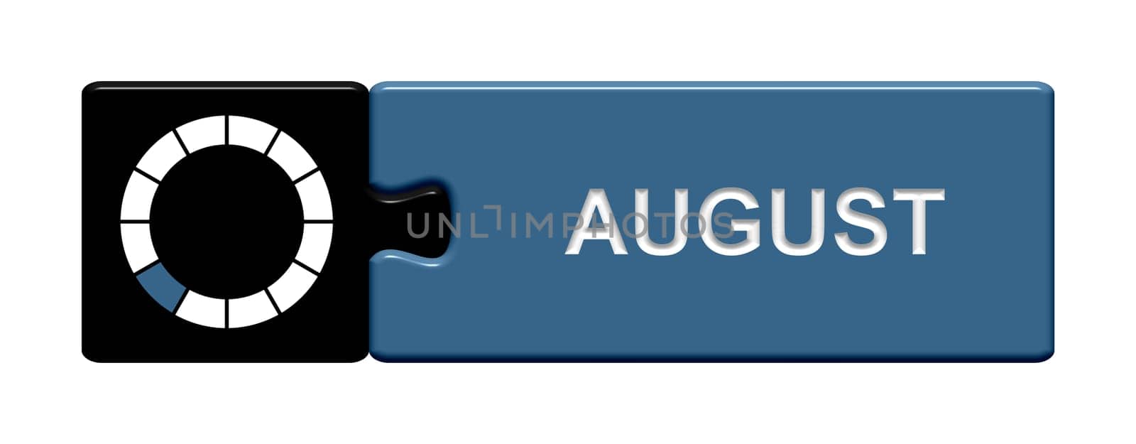 Puzzle button black blue: August