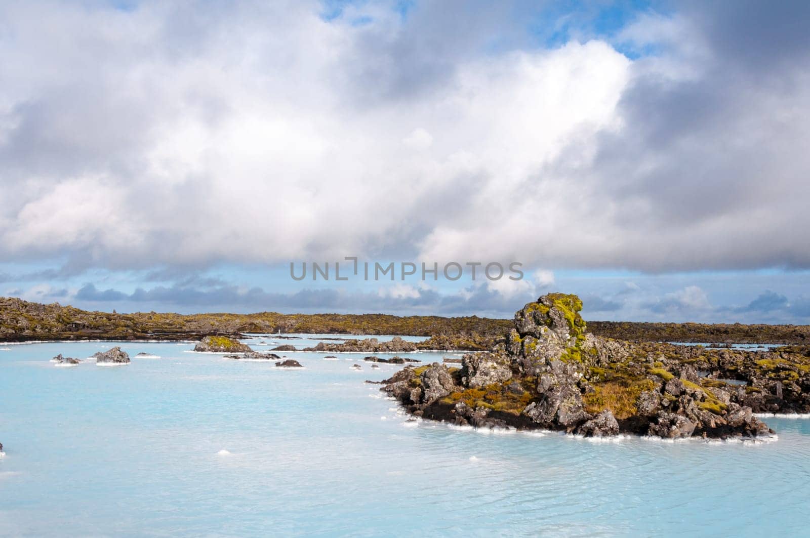 Blue Lagoon - famous Icelandic spa and Geothermal Power plant (panoramic picture)