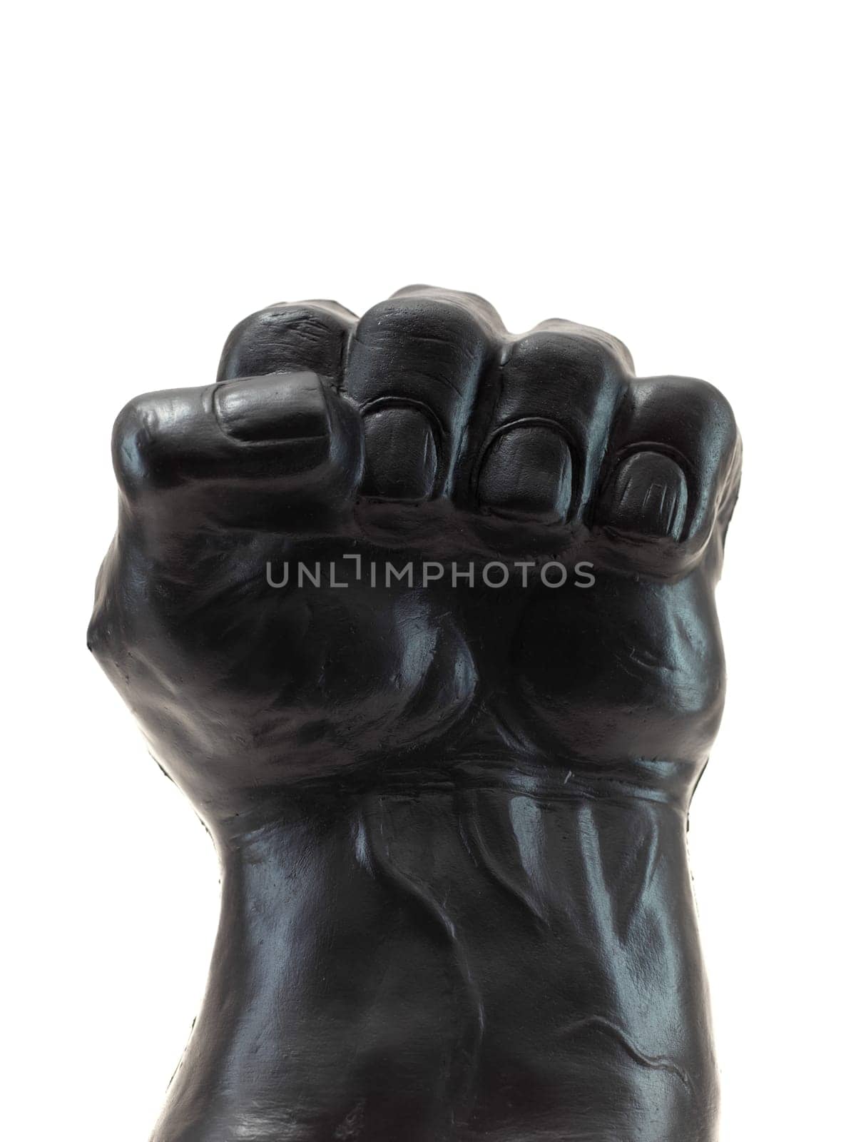 A clenched fist isolated against a white background