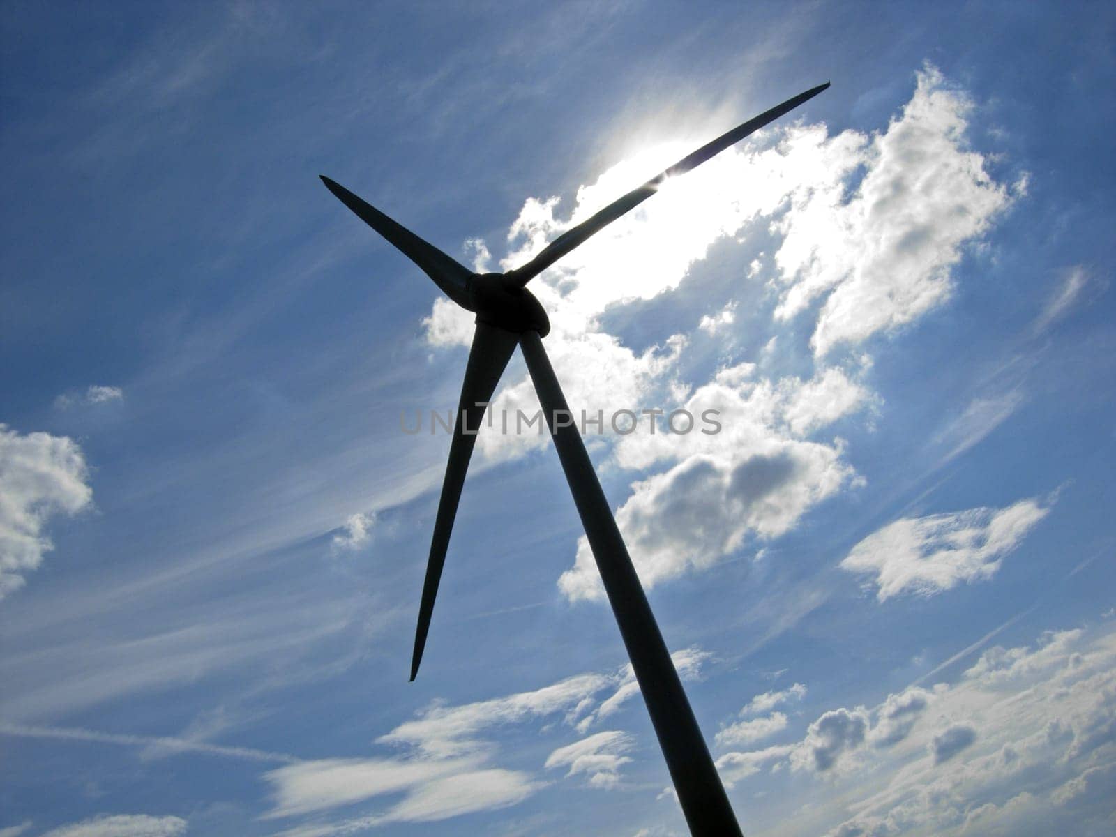 Backlit wind turbine