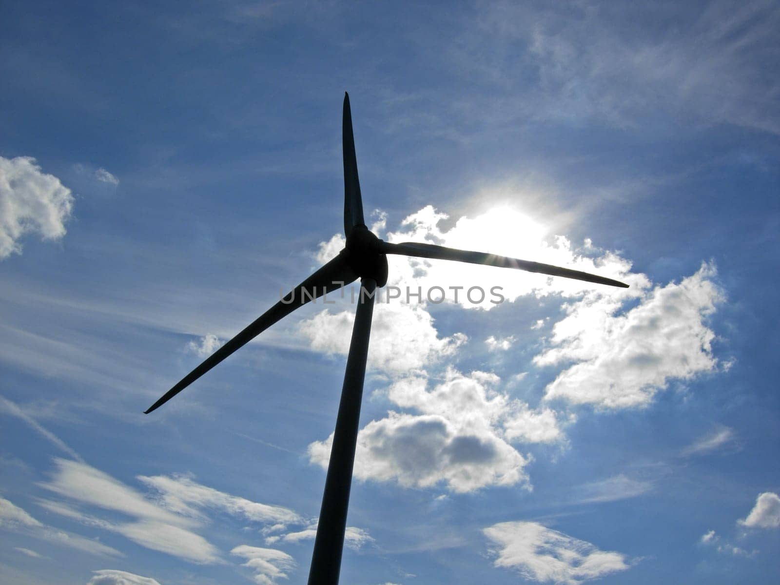 Backlit wind turbine