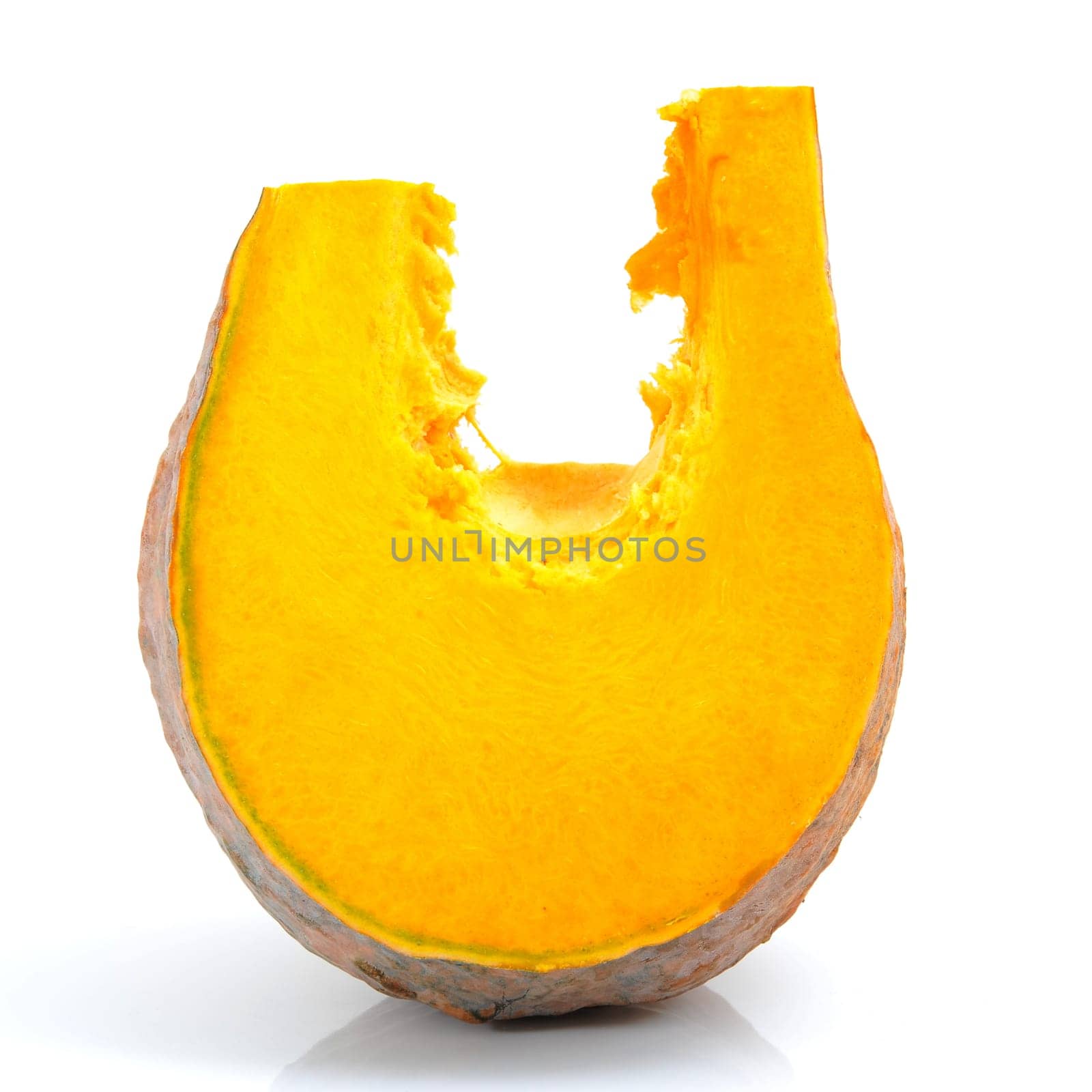 Sliced Pumpkin Isolated on White