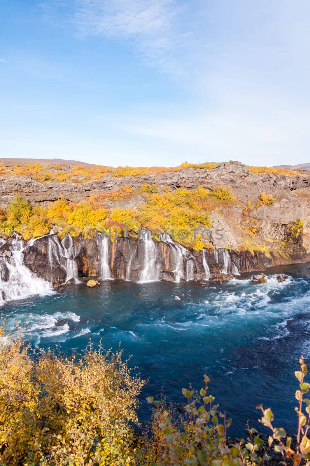 Hraunfossar is a very beautiful Icelandic waterfall in the west of the island.